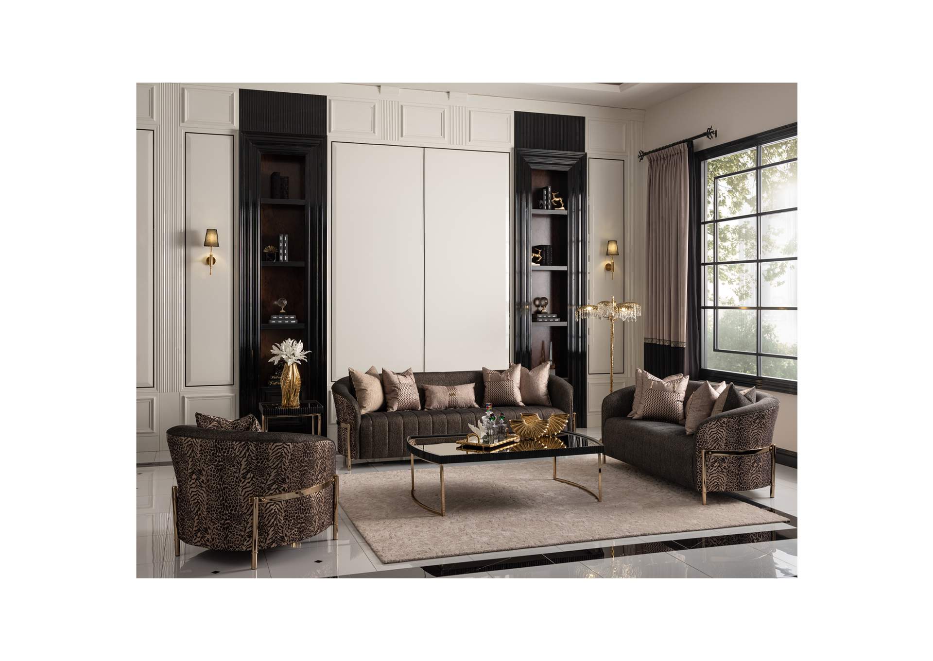Lisbon Sofa - Onyx and Gold image 5