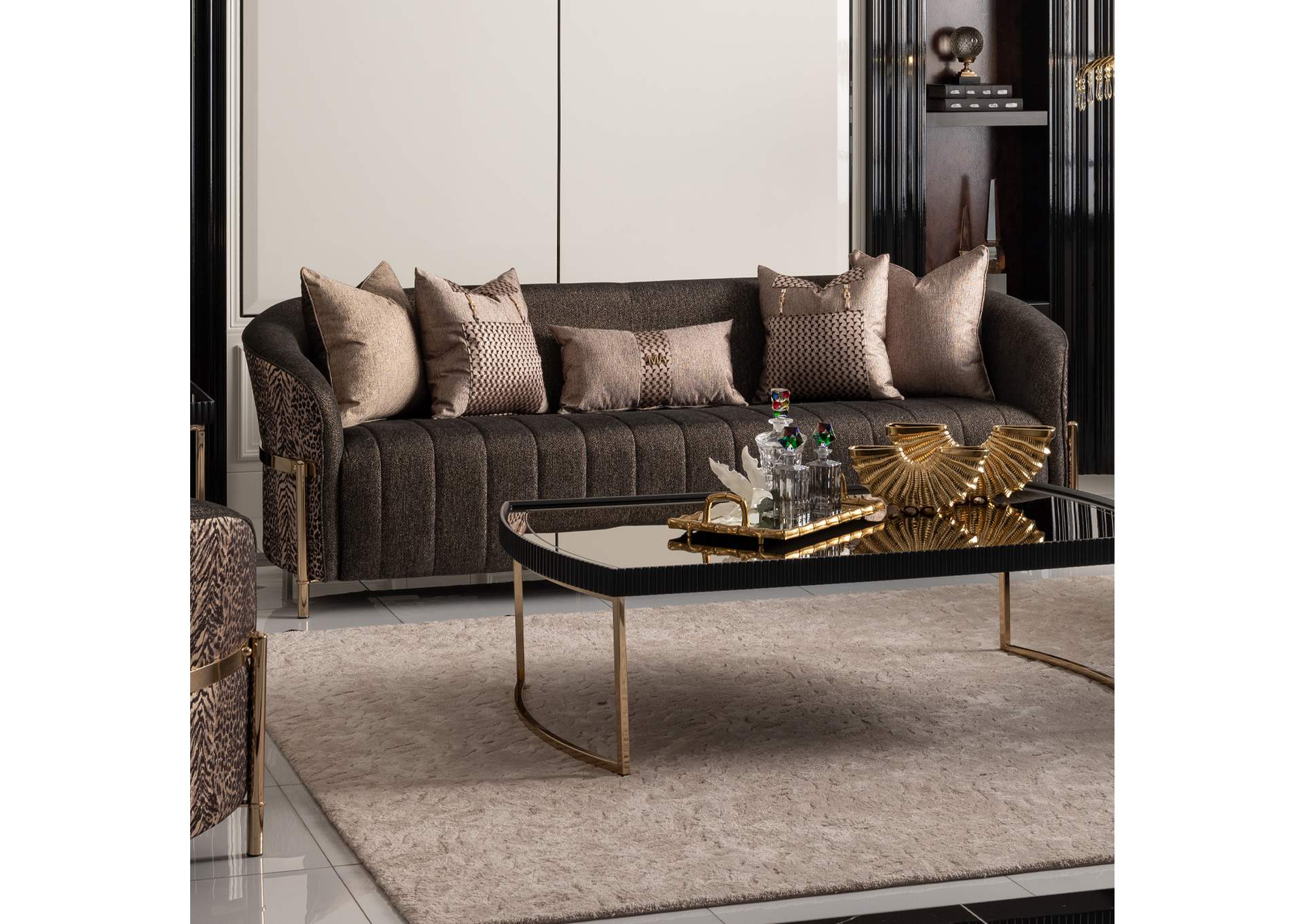 Lisbon Sofa - Onyx and Gold image 4
