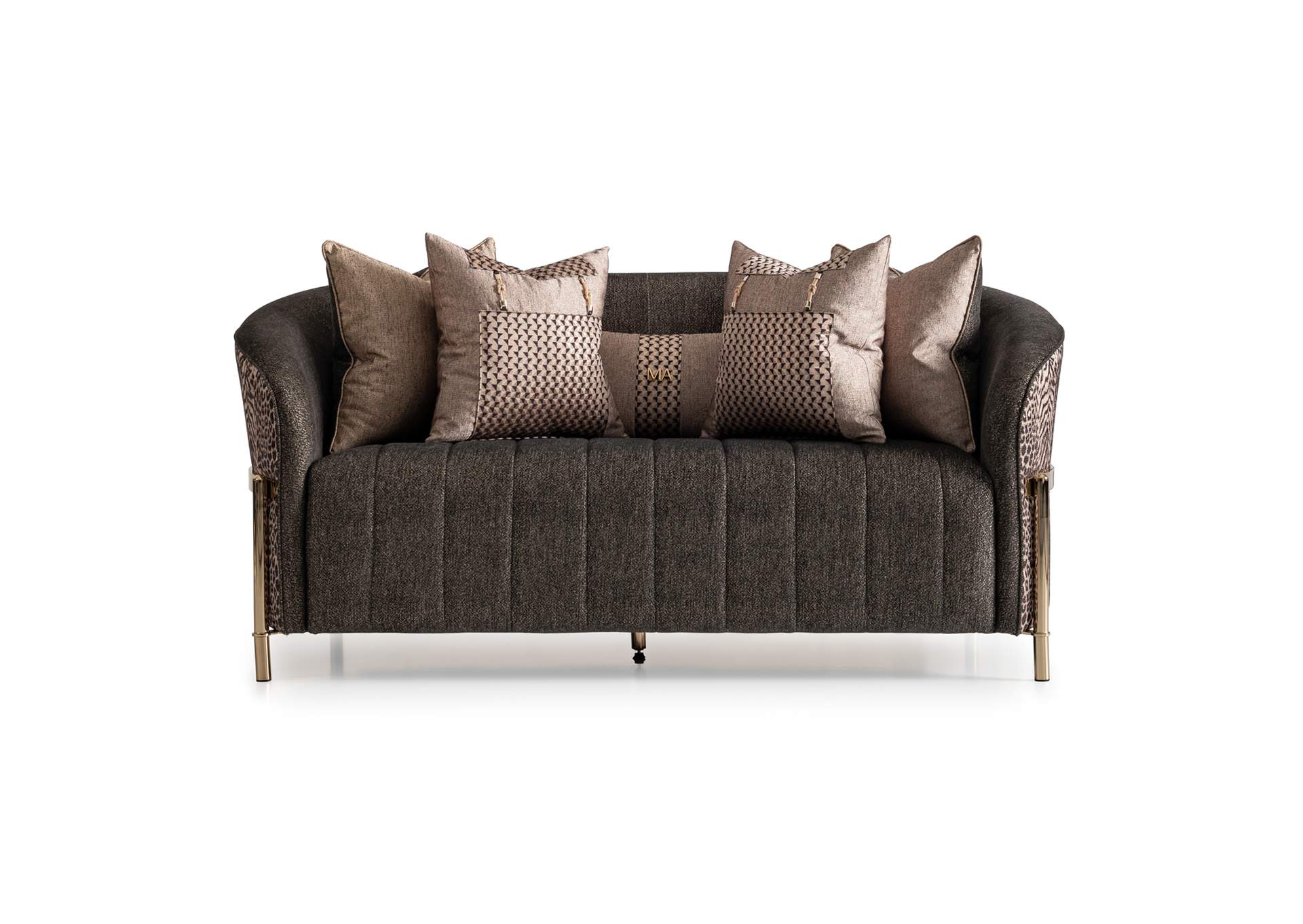 Lisbon Loveseat - Onyx and Gold image 1