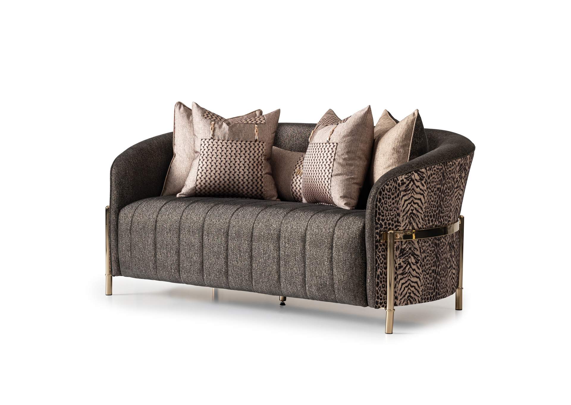 Lisbon Loveseat - Onyx and Gold image 24