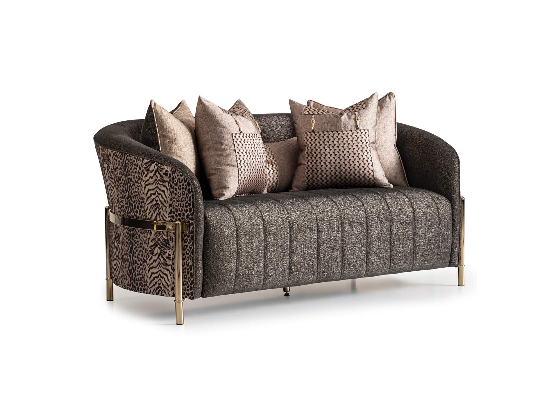 Lisbon Loveseat - Onyx and Gold image 3