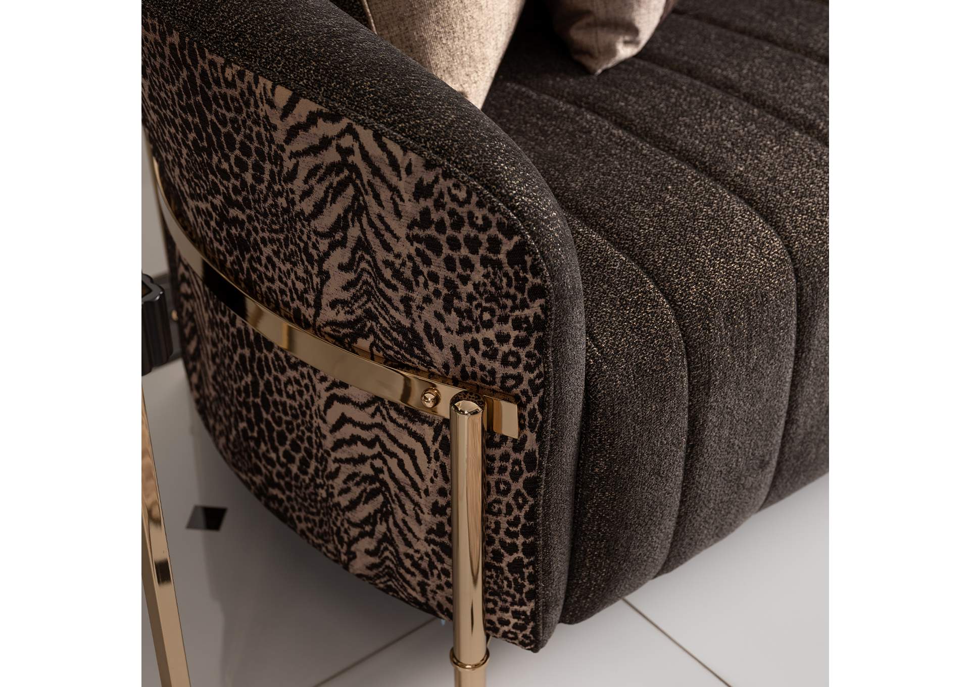 Lisbon Loveseat - Onyx and Gold image 5