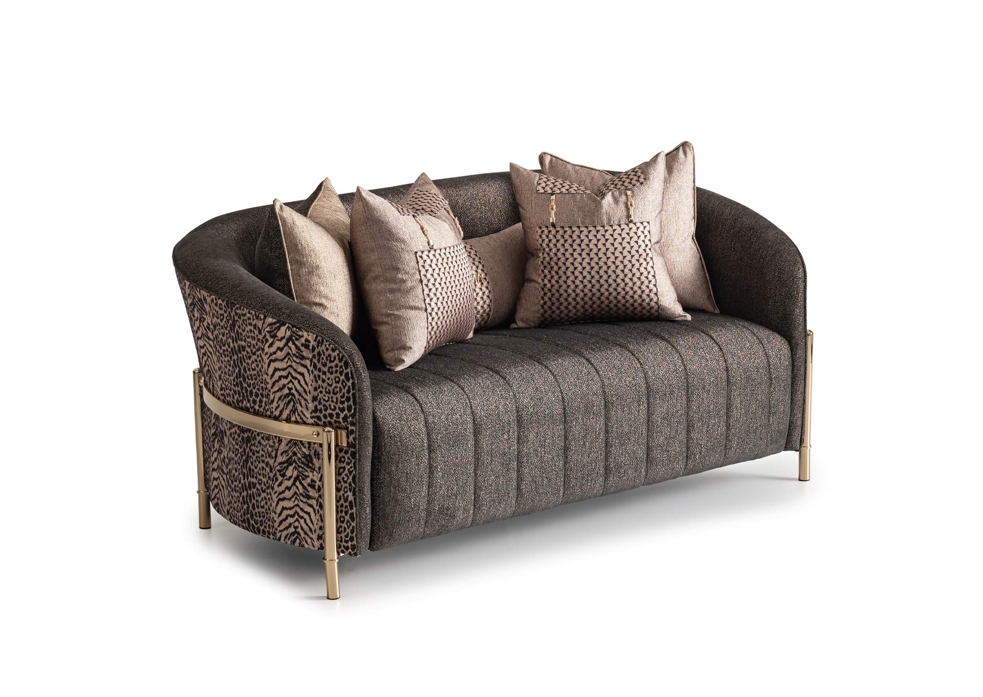 Lisbon Loveseat - Onyx and Gold image 15