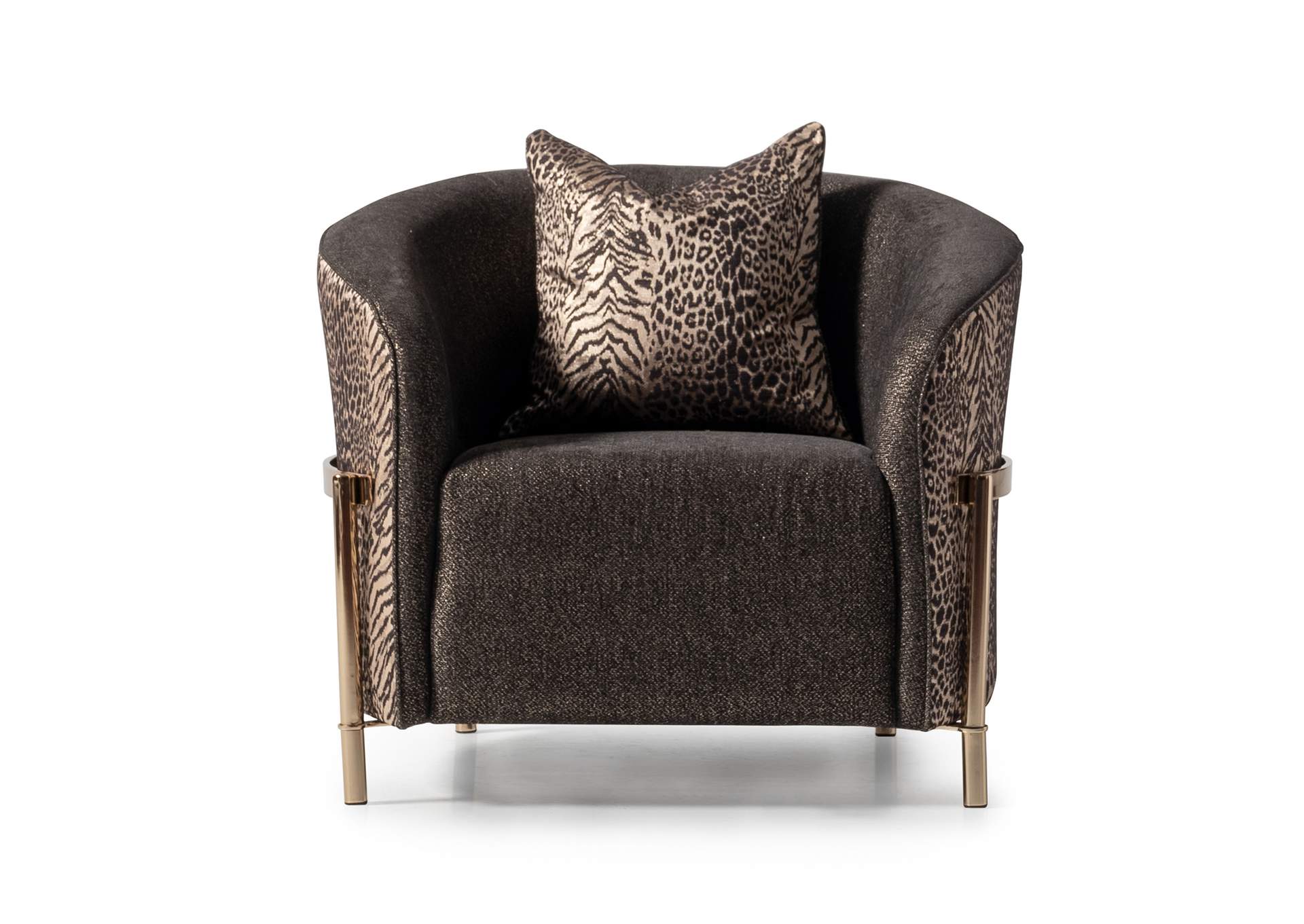 Lisbon Accent Chair - Onyx and Gold image 1