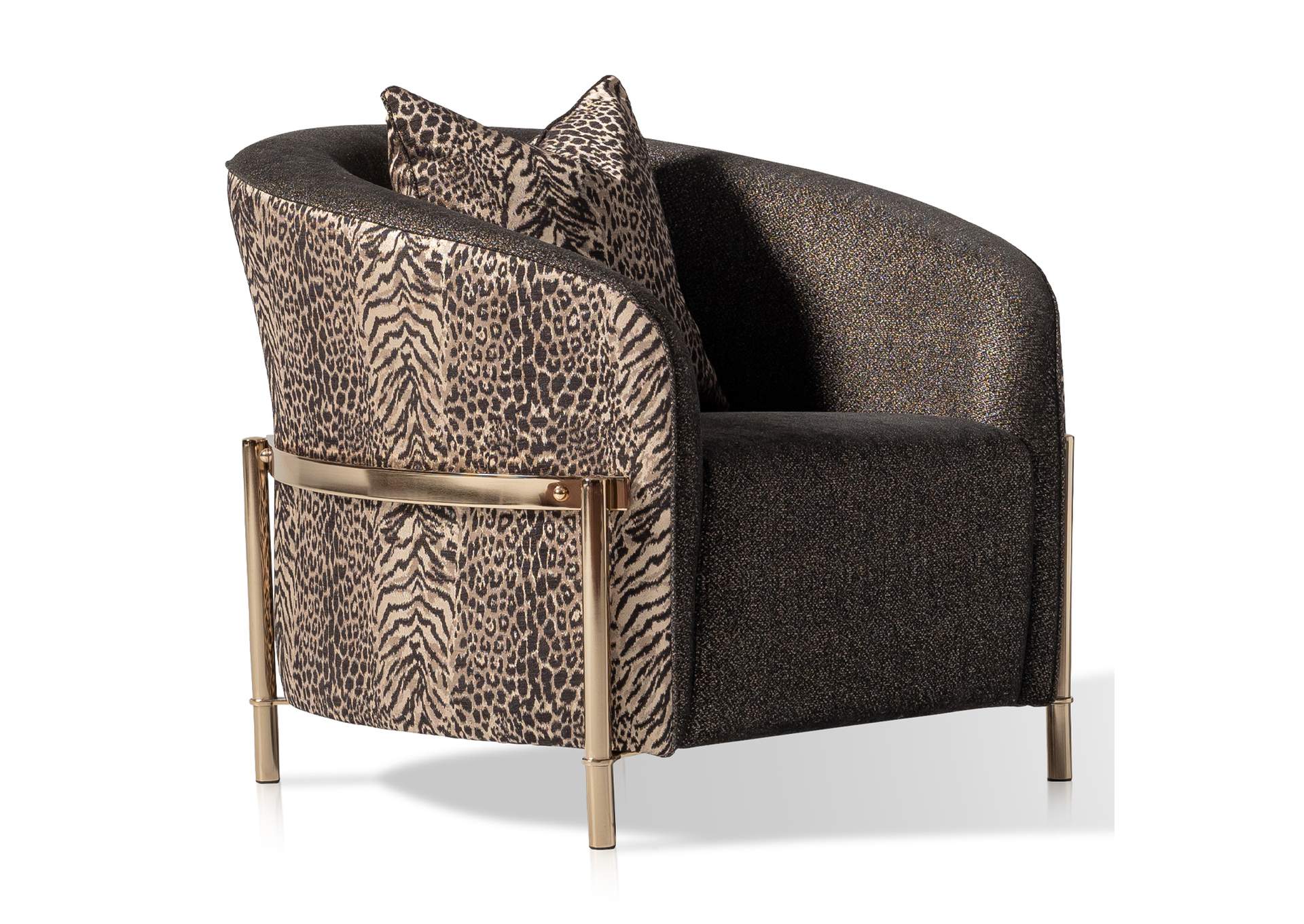 Lisbon Accent Chair - Onyx and Gold image 15