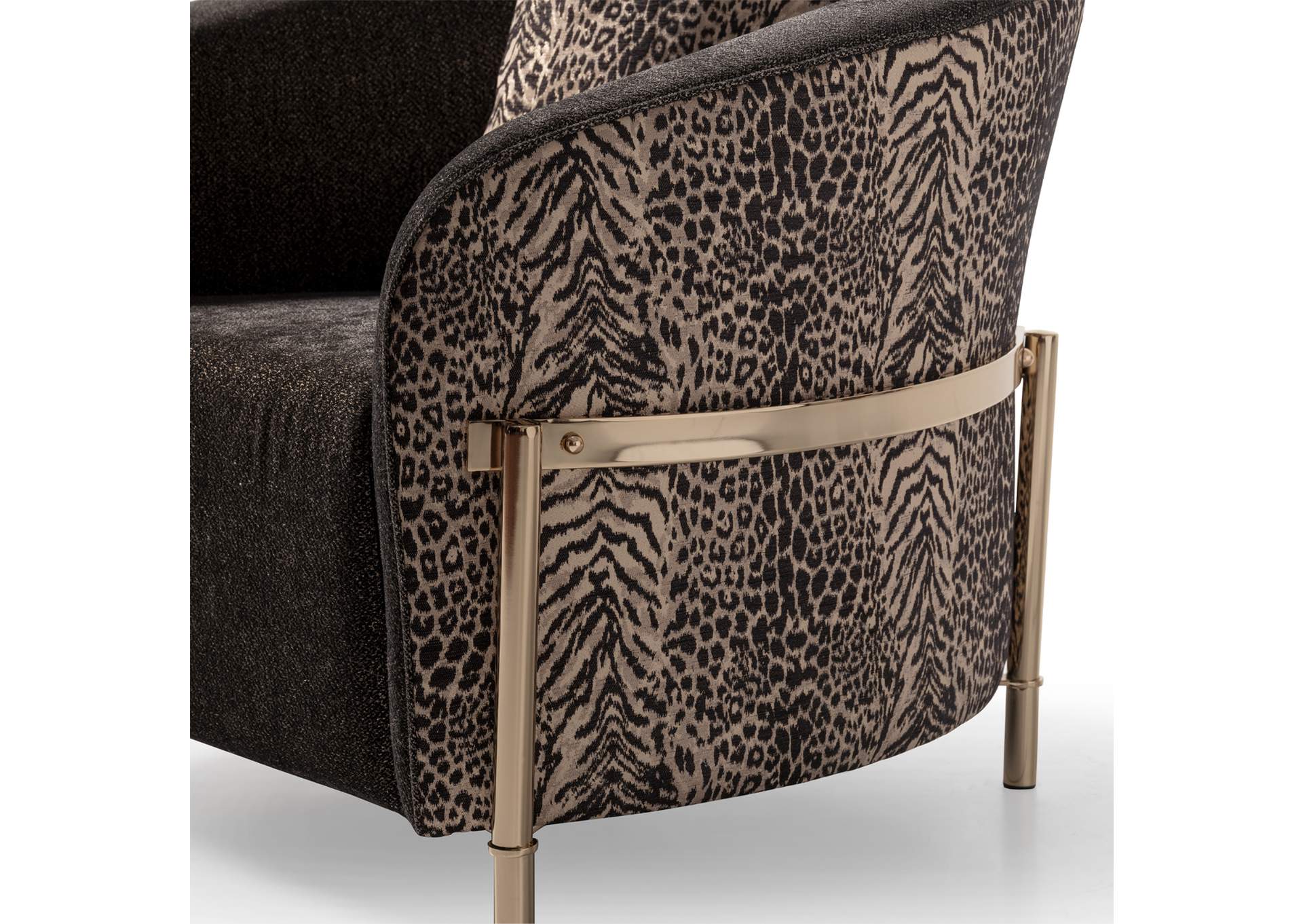 Lisbon Accent Chair - Onyx and Gold image 3