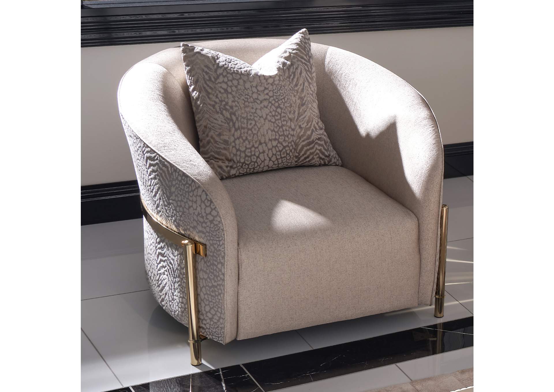 Lisbon Accent Chair - Opal and Gold image 7