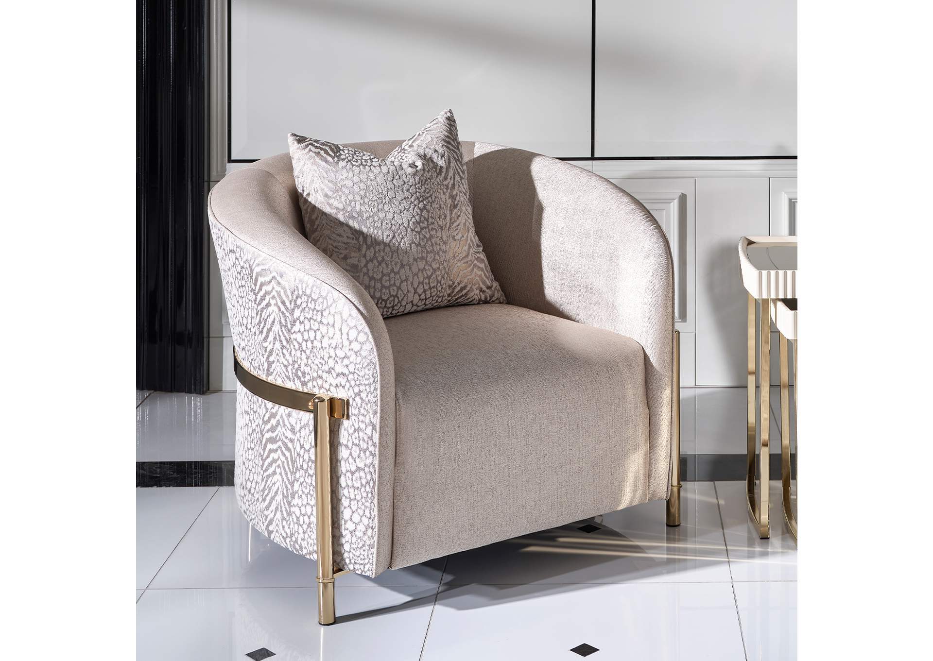 Lisbon Accent Chair - Opal and Gold image 6