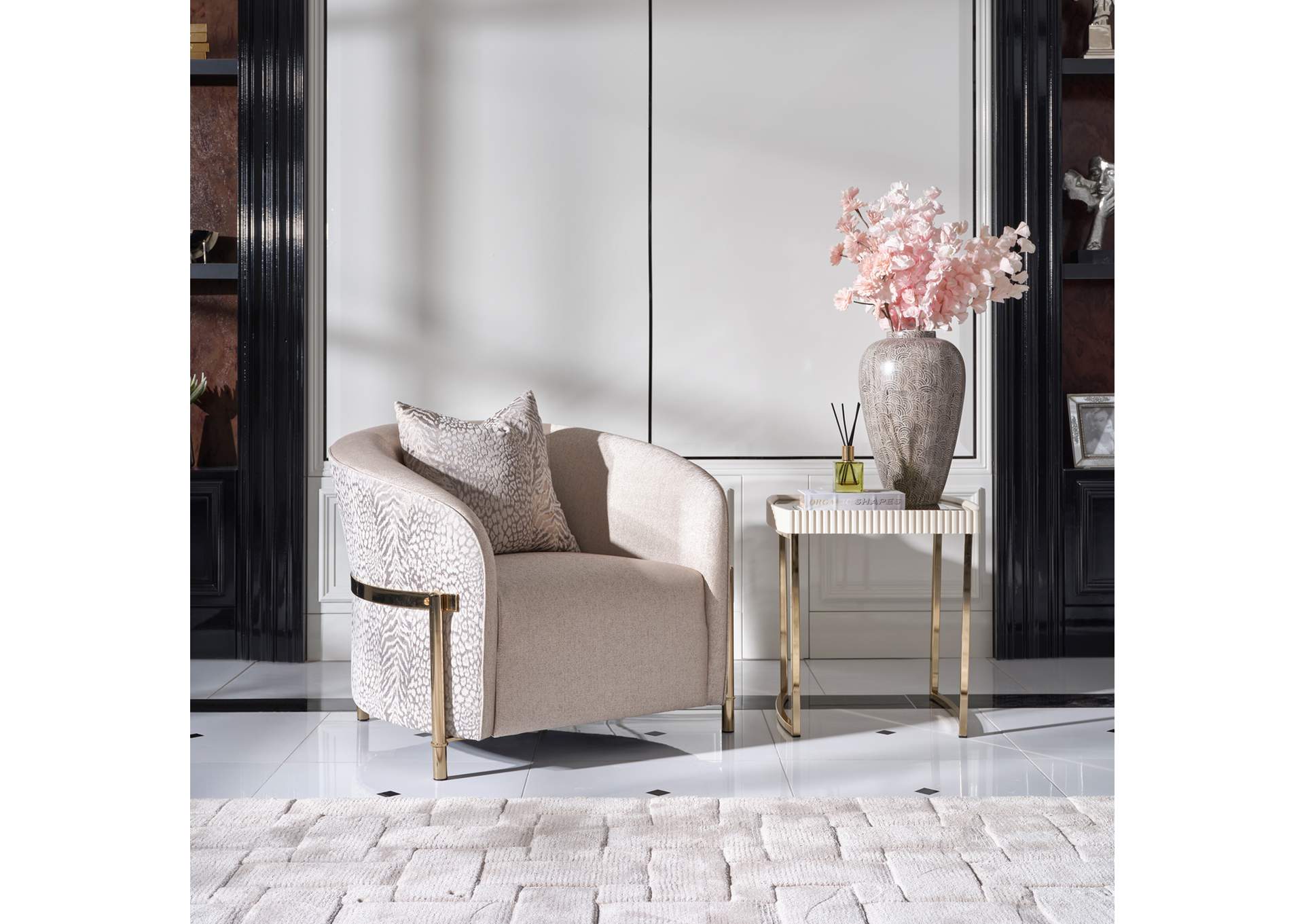 Lisbon Accent Chair - Opal and Gold image 4