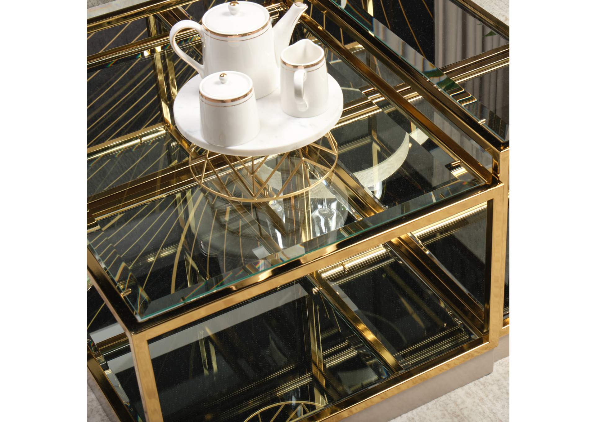 Savannah Breeze Short Cocktail Table - Bright Gold image 4