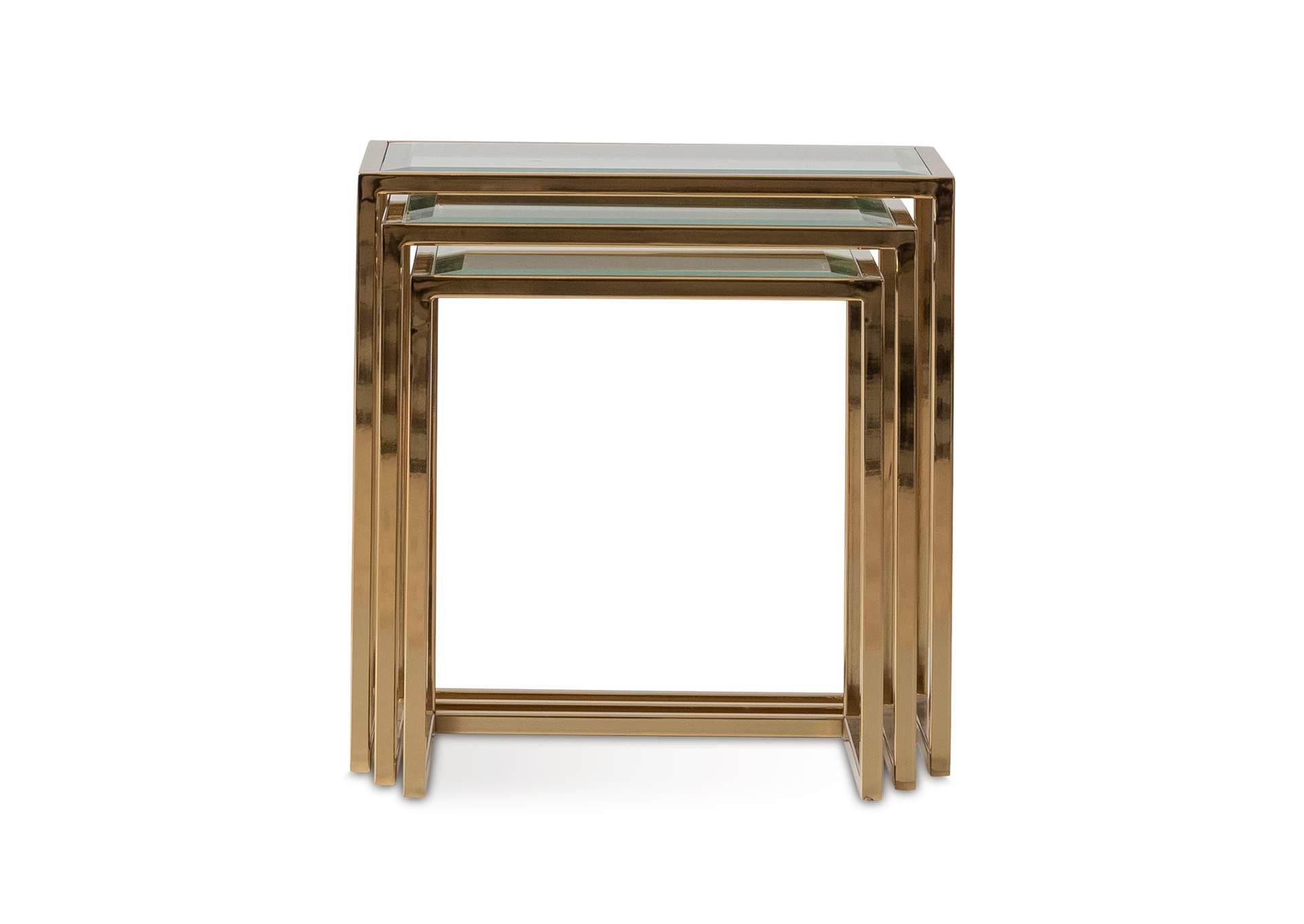 Savannah Breeze Set of 3 Nesting Tables - Bright Gold image 3