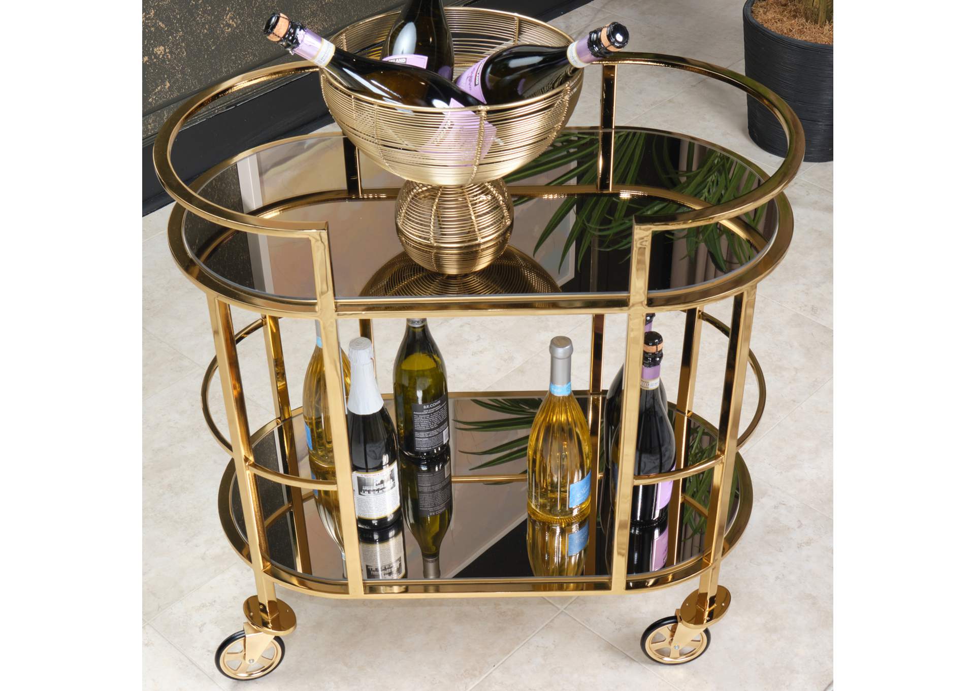 Savannah Breeze Bar Cart - Bright Gold image 4