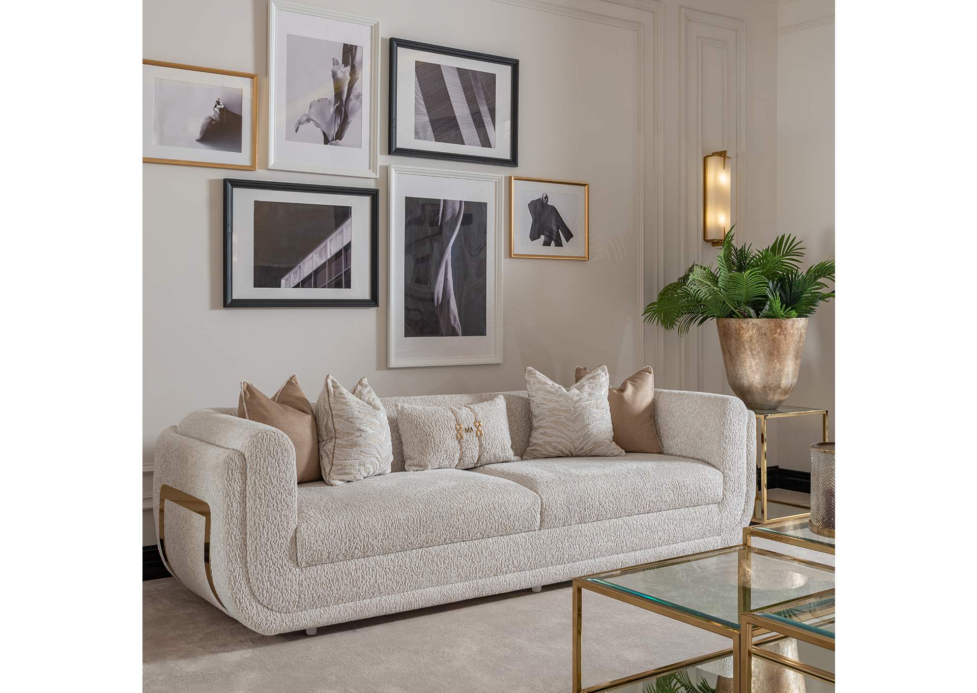 Savannah Breeze Mansion Sofa - Cashmere and Bright Gold image 9