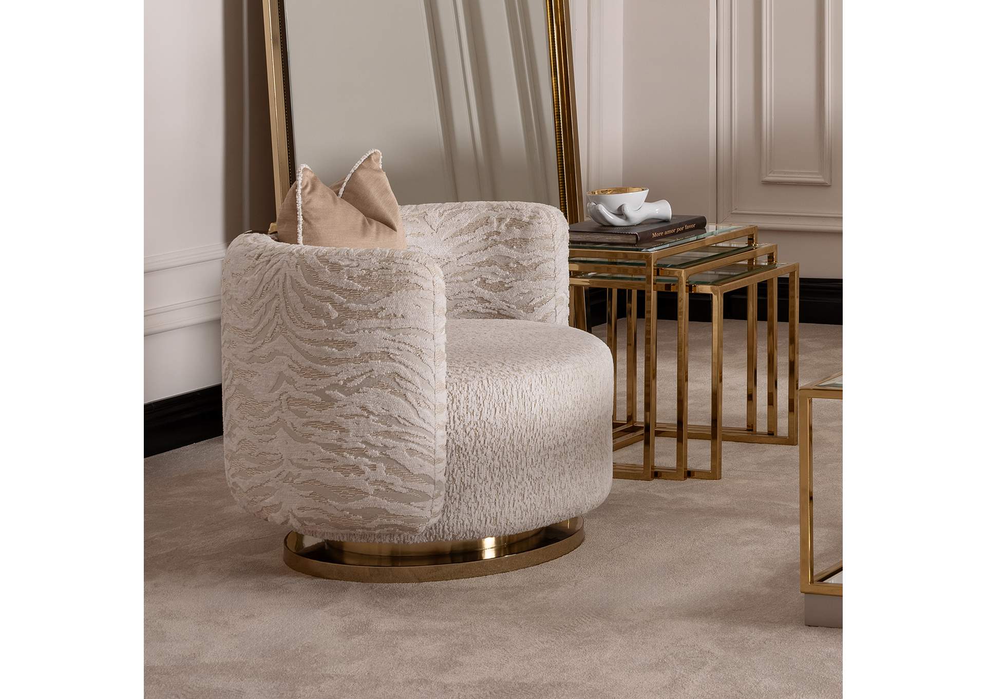 Savannah Breeze Swivel Chair - Cashmere and Bright Gold image 8
