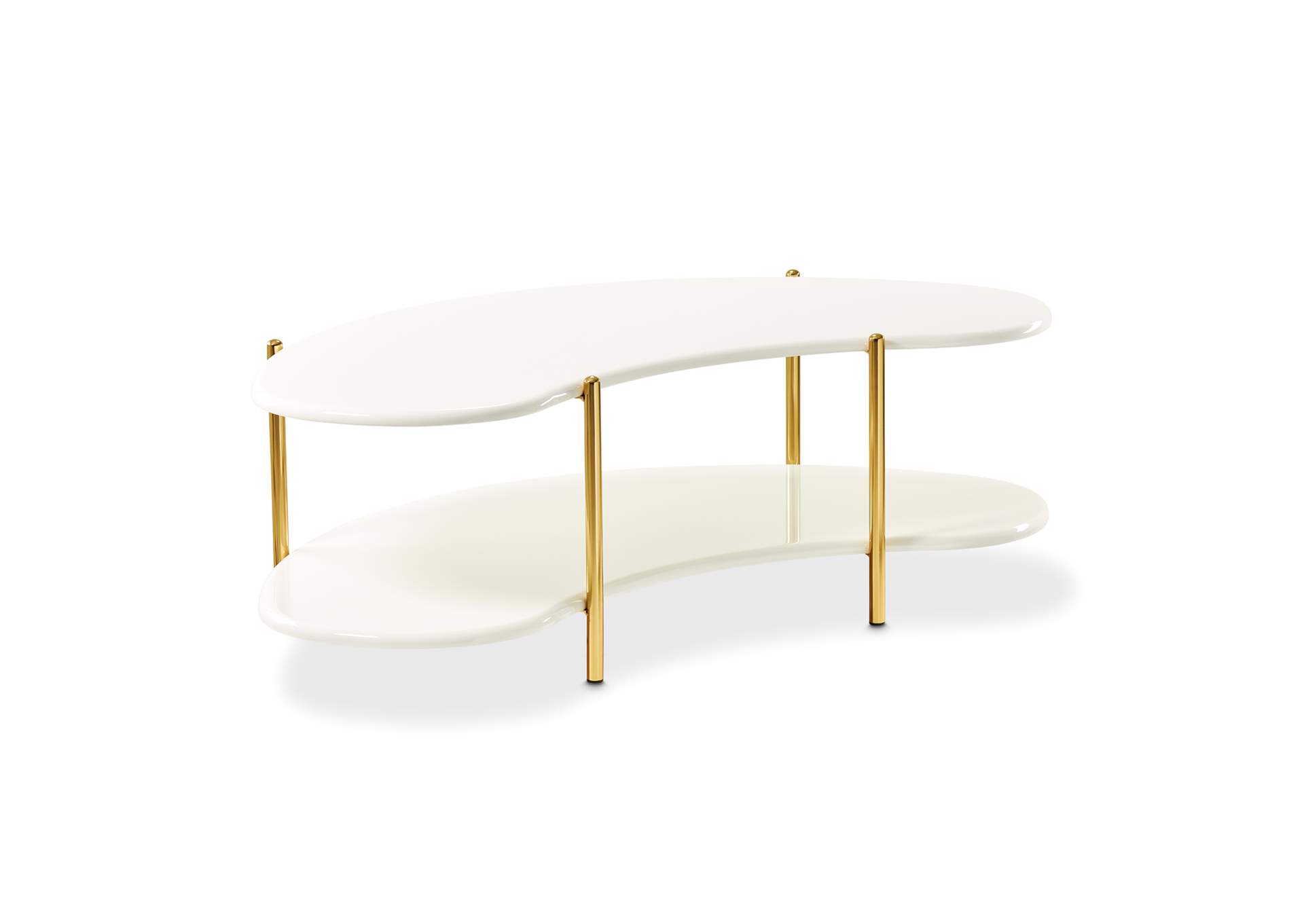 Sassani Cocktail Table - Pearl White and Gold image 1