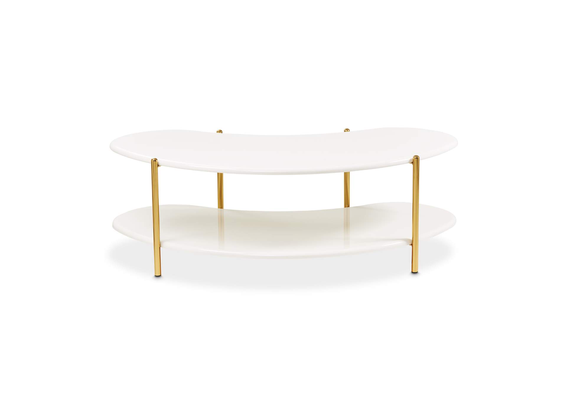 Sassani Cocktail Table - Pearl White and Gold image 3