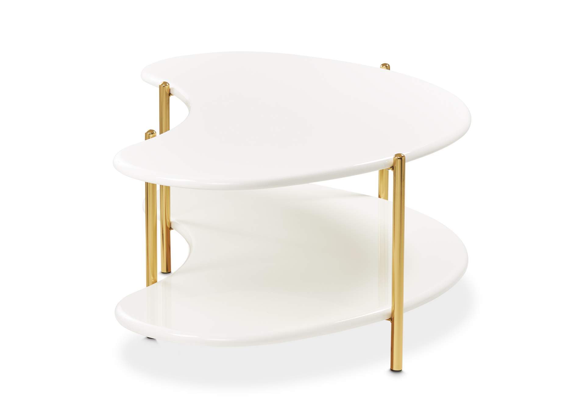 Sassani Cocktail Table - Pearl White and Gold image 4