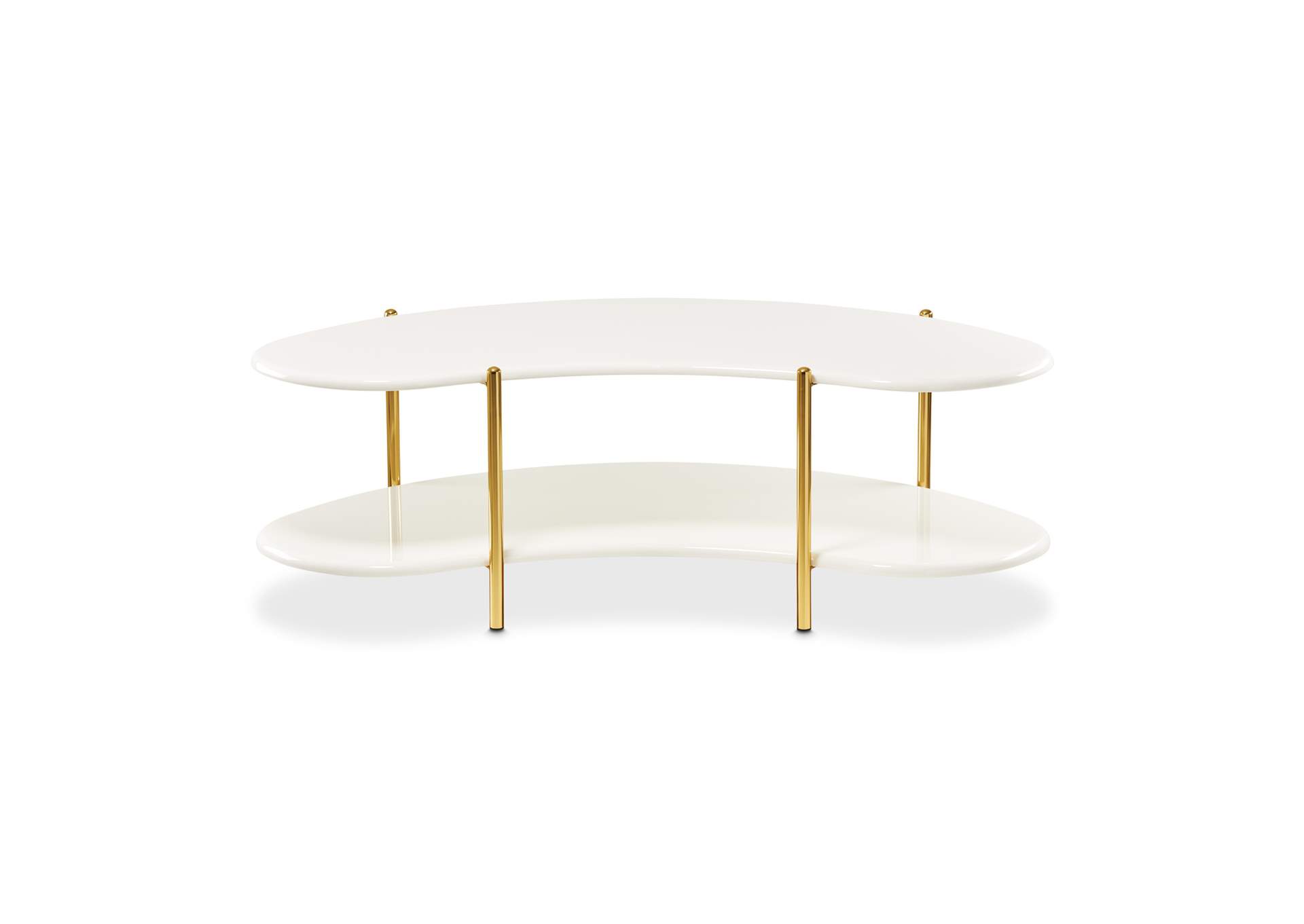 Sassani Cocktail Table - Pearl White and Gold image 5