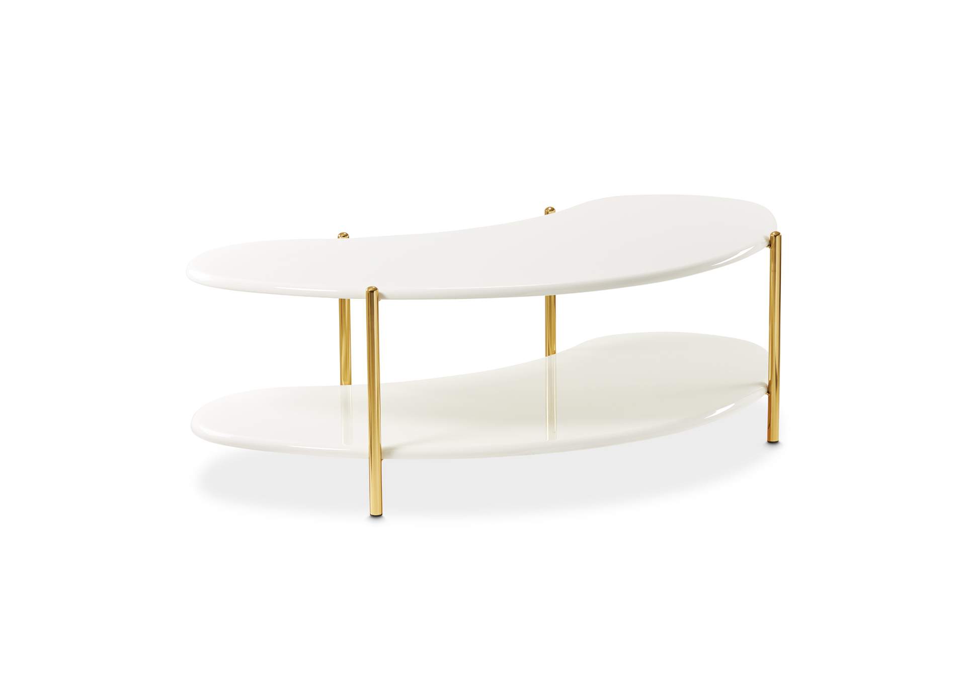 Sassani Cocktail Table - Pearl White and Gold image 6