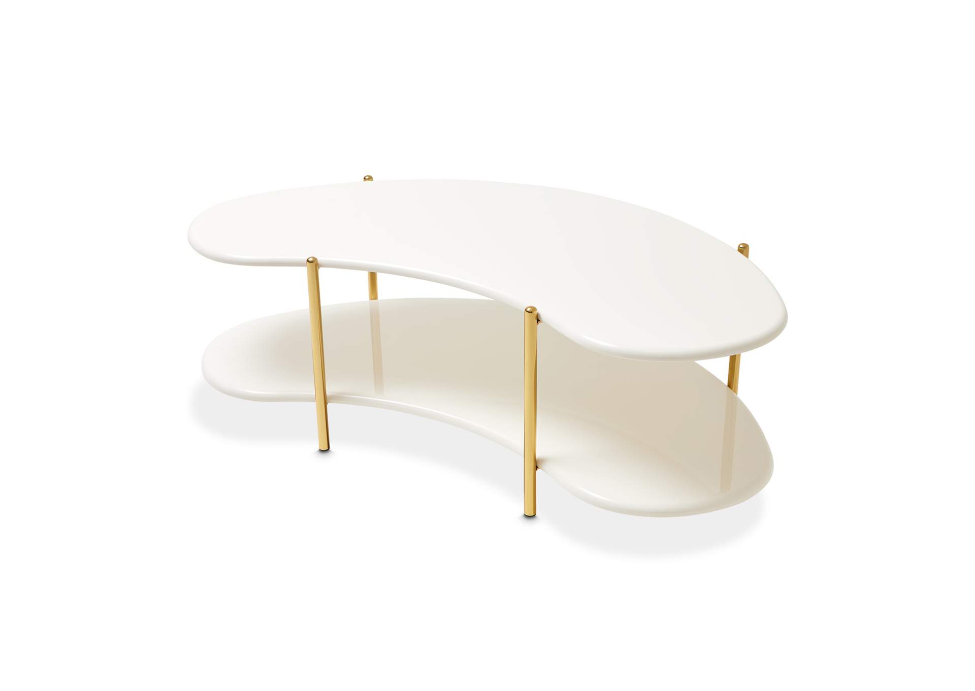 Sassani Cocktail Table - Pearl White and Gold image 7