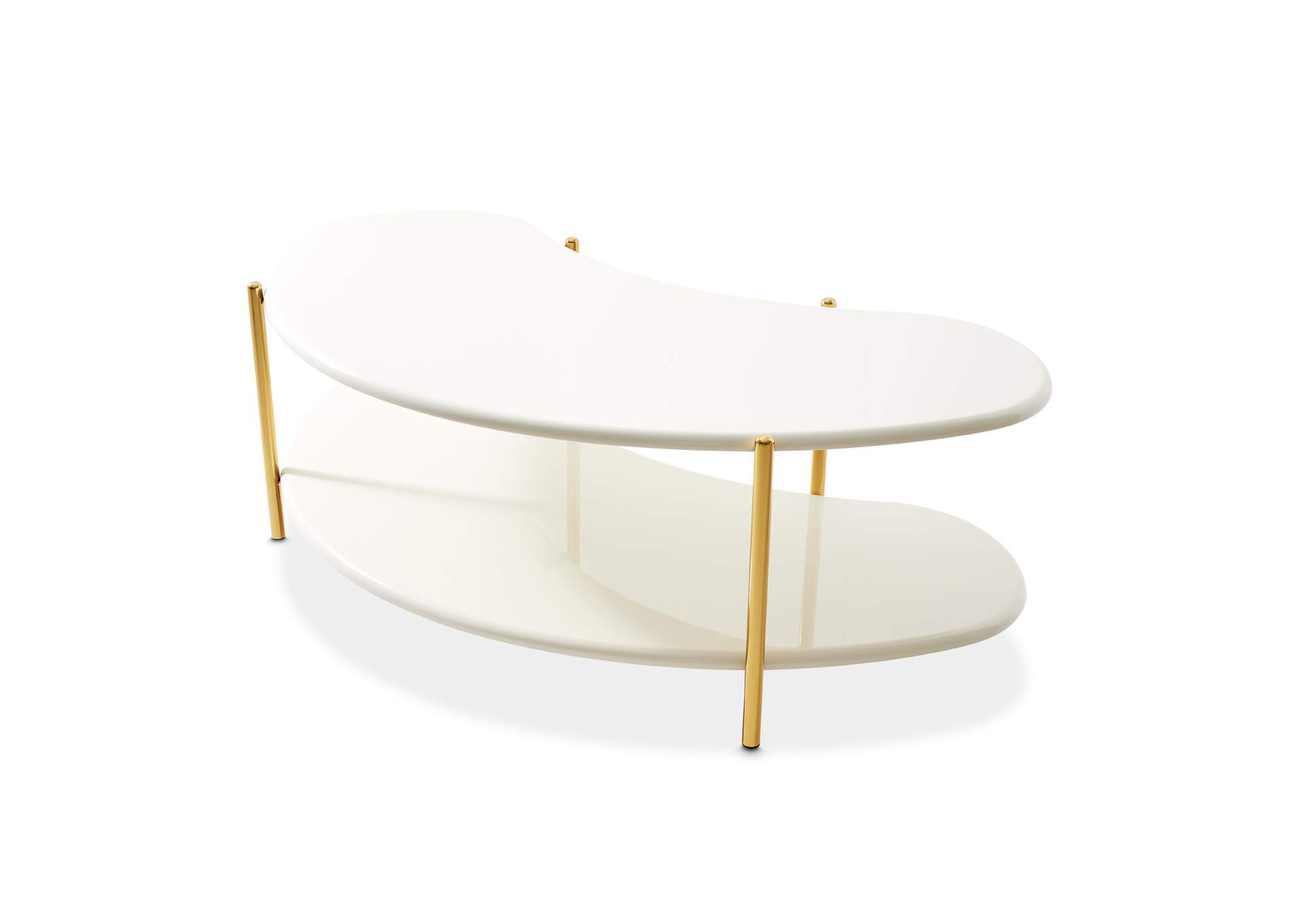 Sassani Cocktail Table - Pearl White and Gold image 8