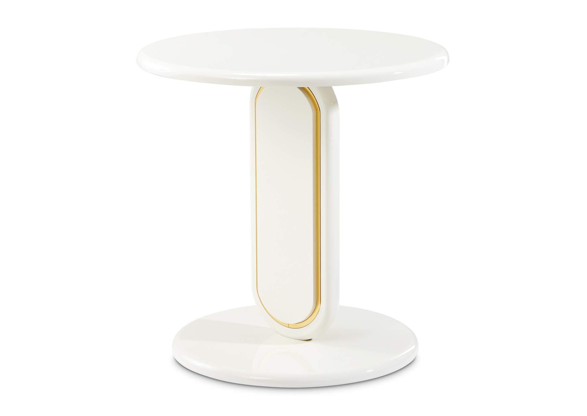 Sassani End Table - Pearl White and Gold image 1