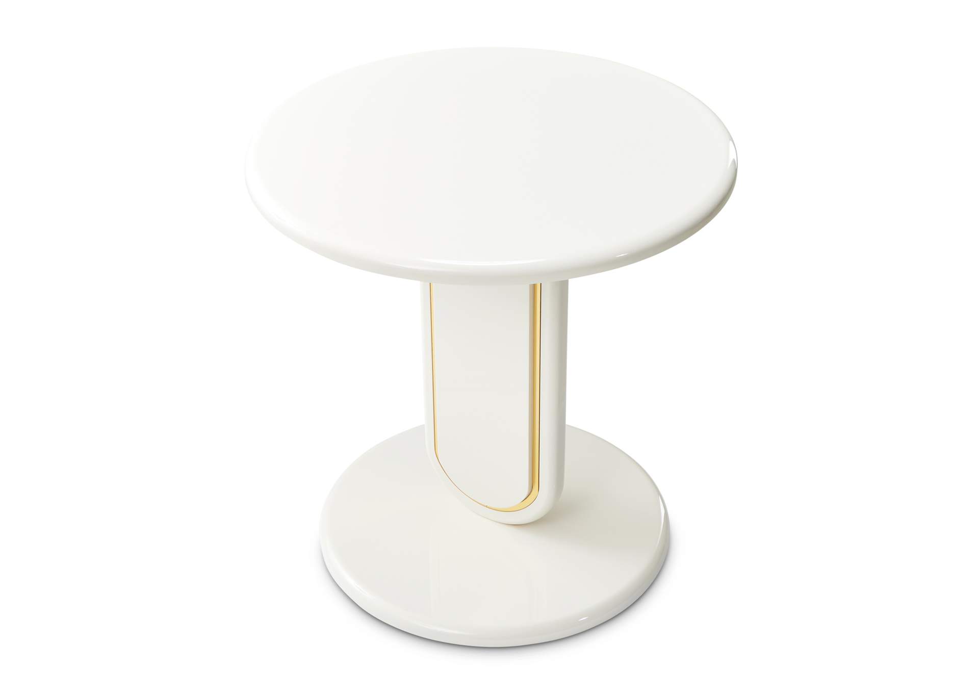 Sassani End Table - Pearl White and Gold image 5