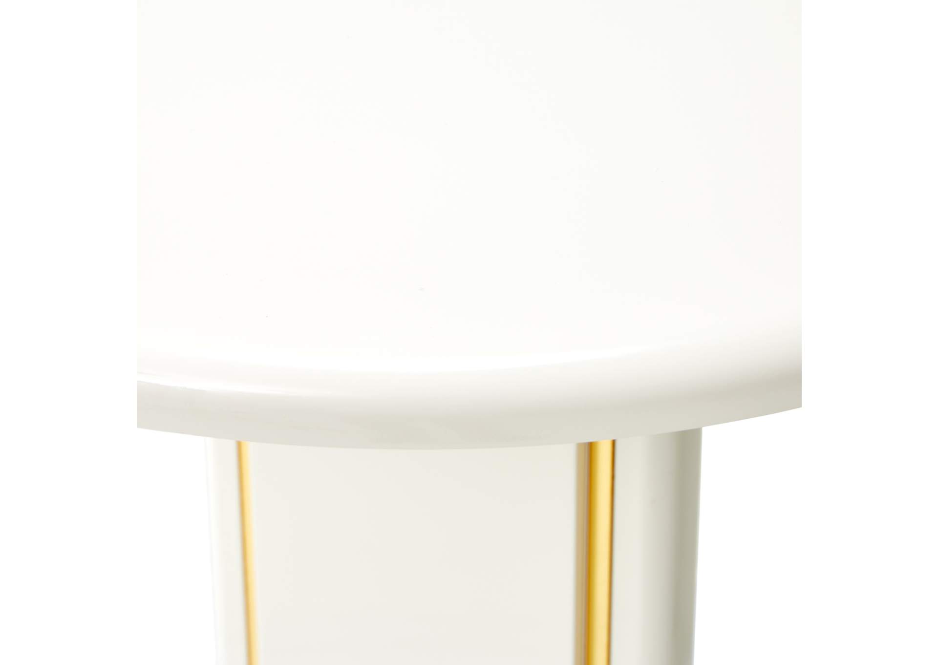 Sassani End Table - Pearl White and Gold image 7