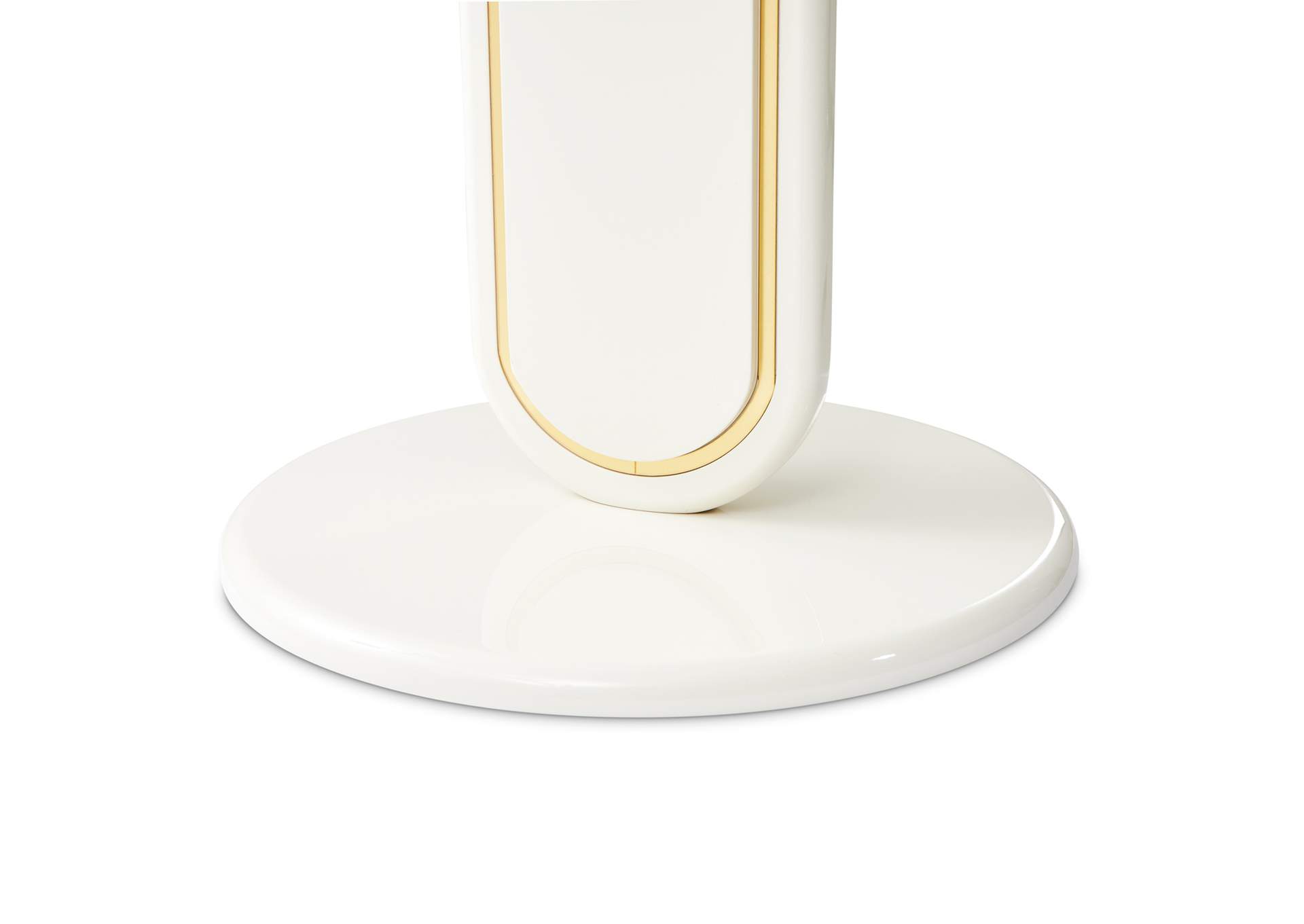 Sassani End Table - Pearl White and Gold image 8