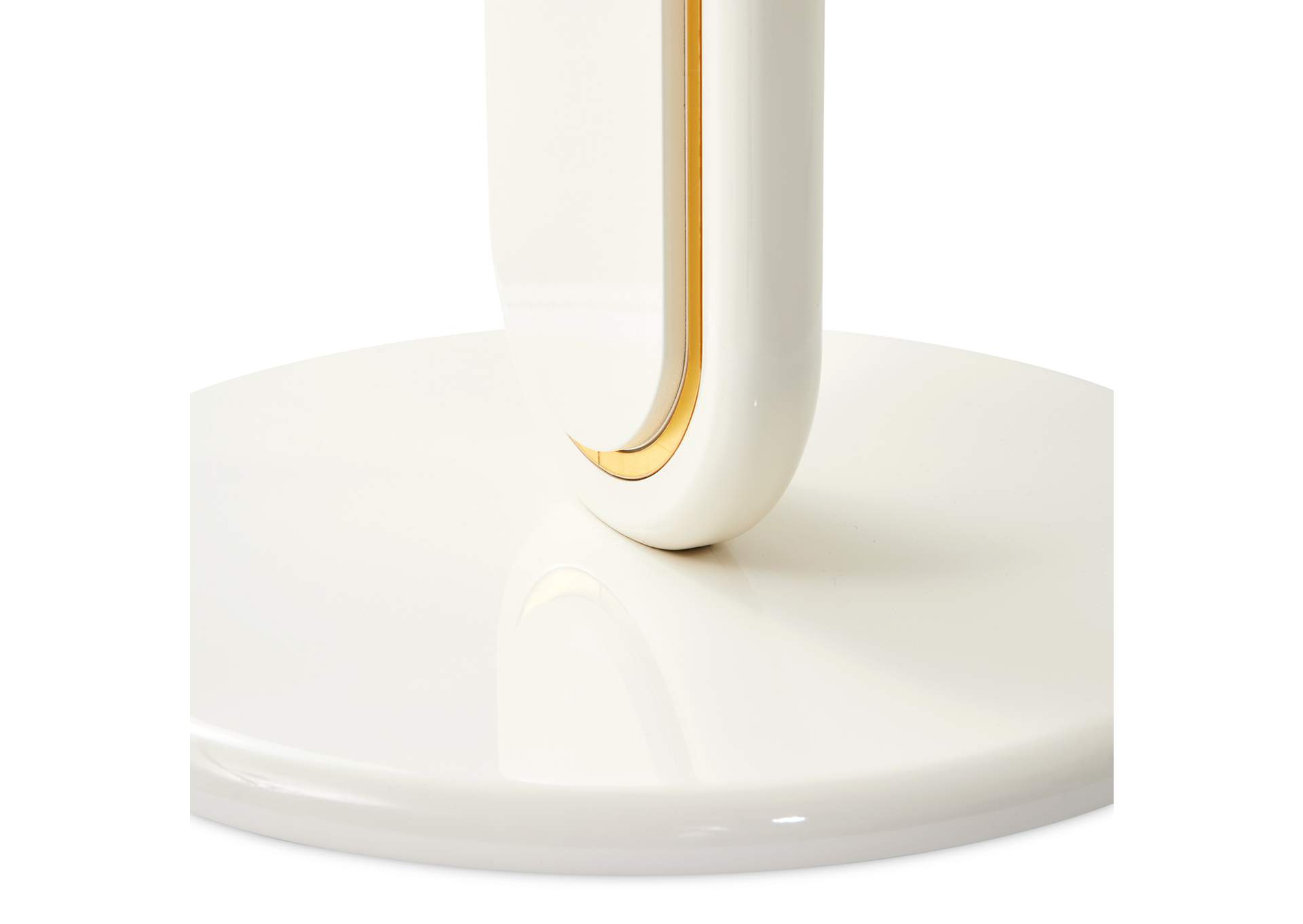 Sassani End Table - Pearl White and Gold image 9