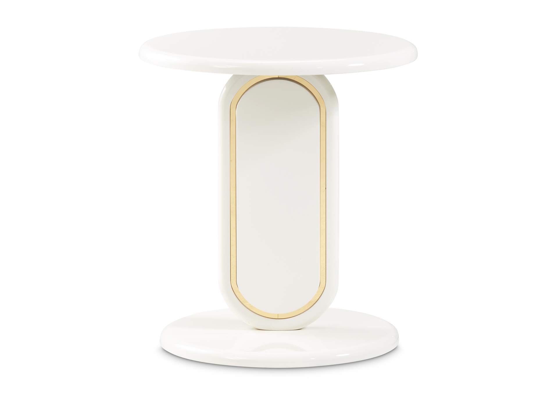 Sassani Accent Table - Pearl White and Gold image 3