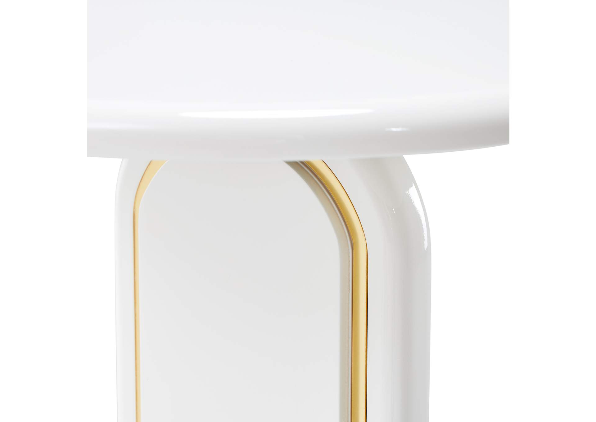 Sassani Accent Table - Pearl White and Gold image 8