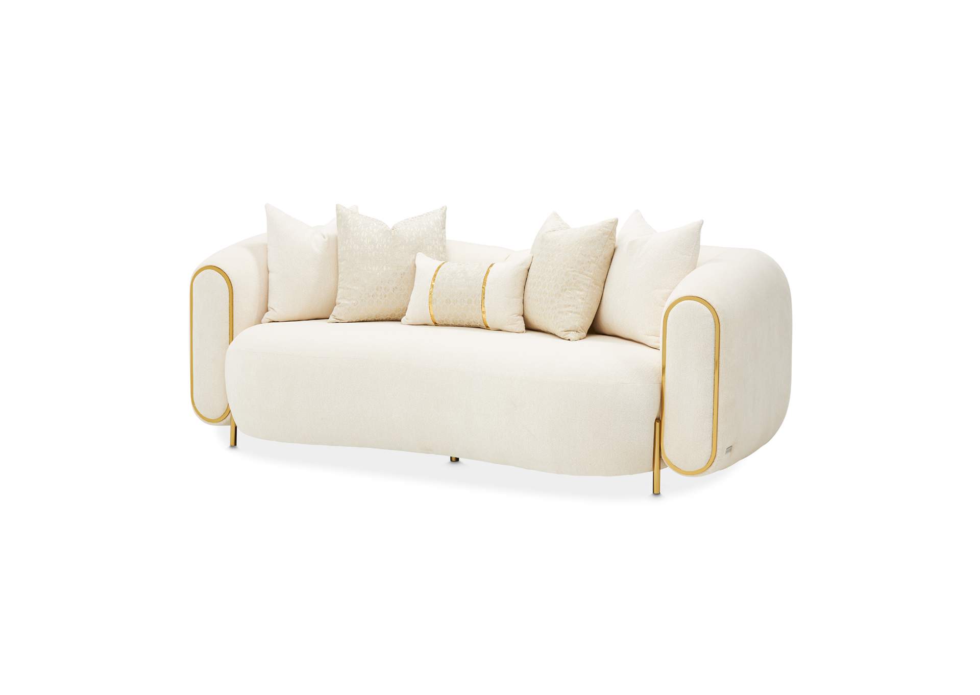 Sassani Loveseat - Crepe and Gold