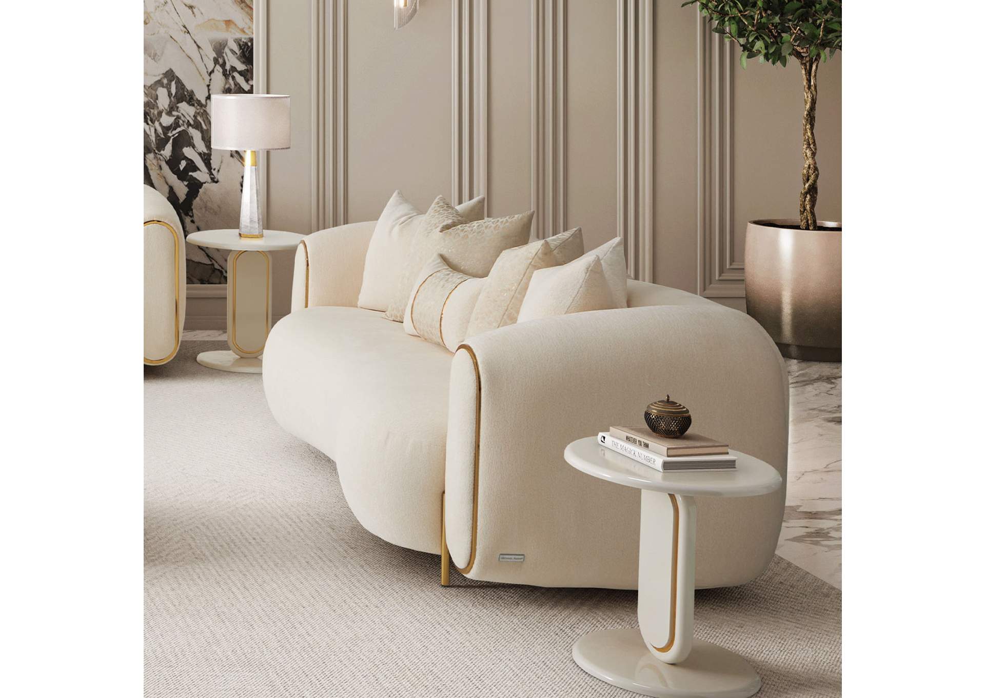 Sassani Loveseat - Crepe and Gold image 4