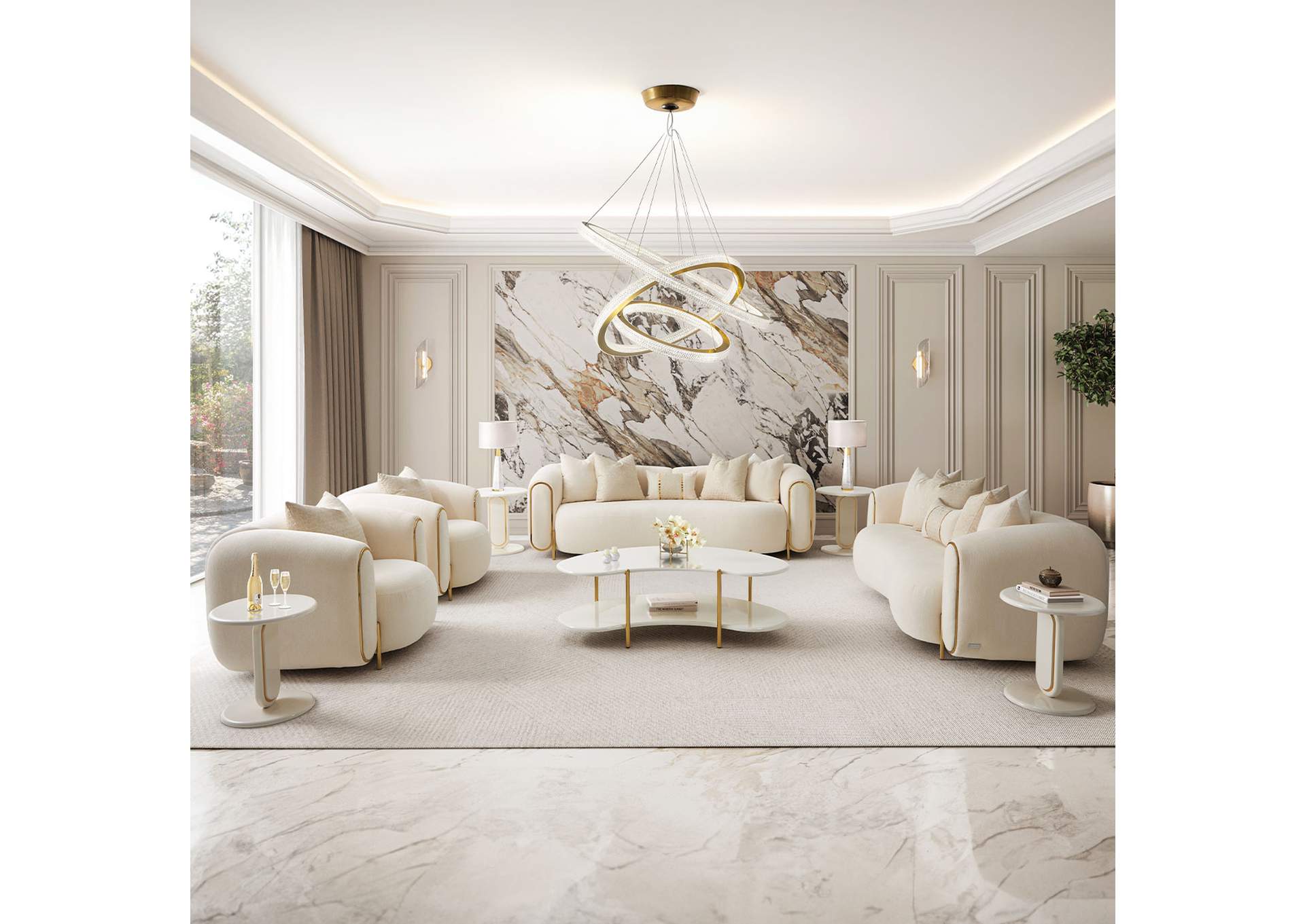 Sassani Accent Chair - Crepe and Gold image 16