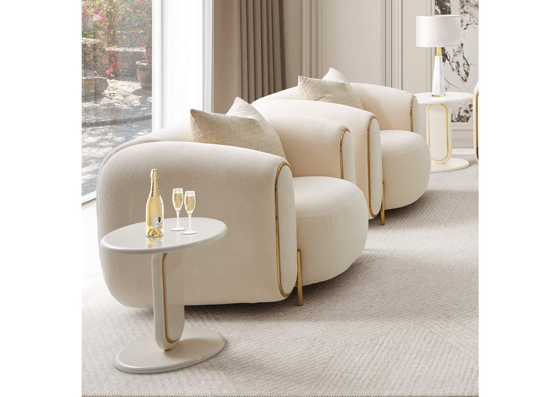 Sassani Accent Chair - Crepe and Gold image 17