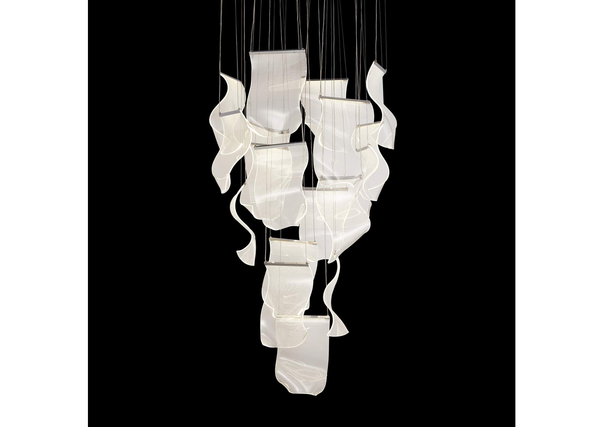 Sheer Waves 1 Eight-Light Round LED Chandelier - Chrome image 1