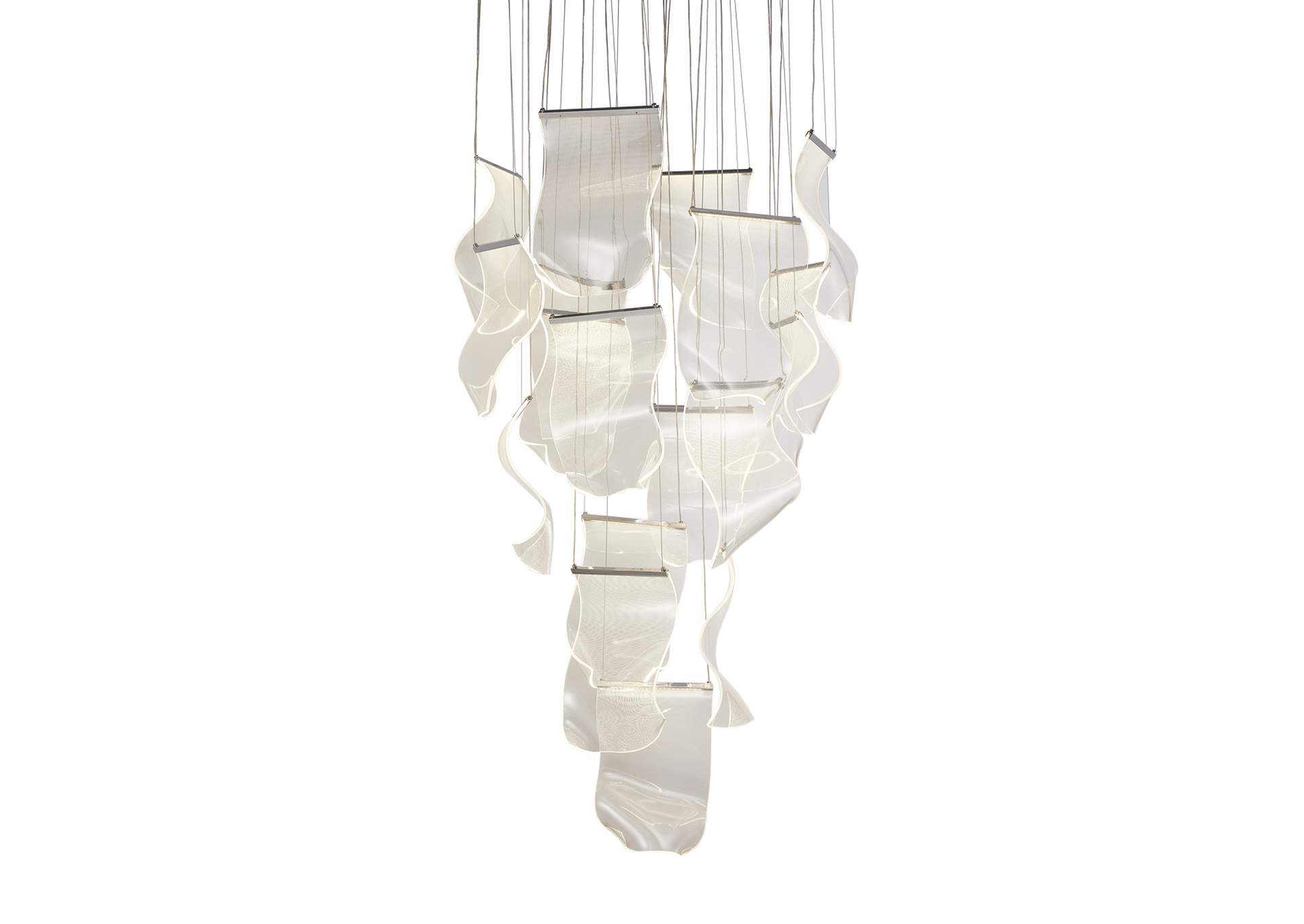 Sheer Waves 1 Eight-Light Round LED Chandelier - Chrome image 3