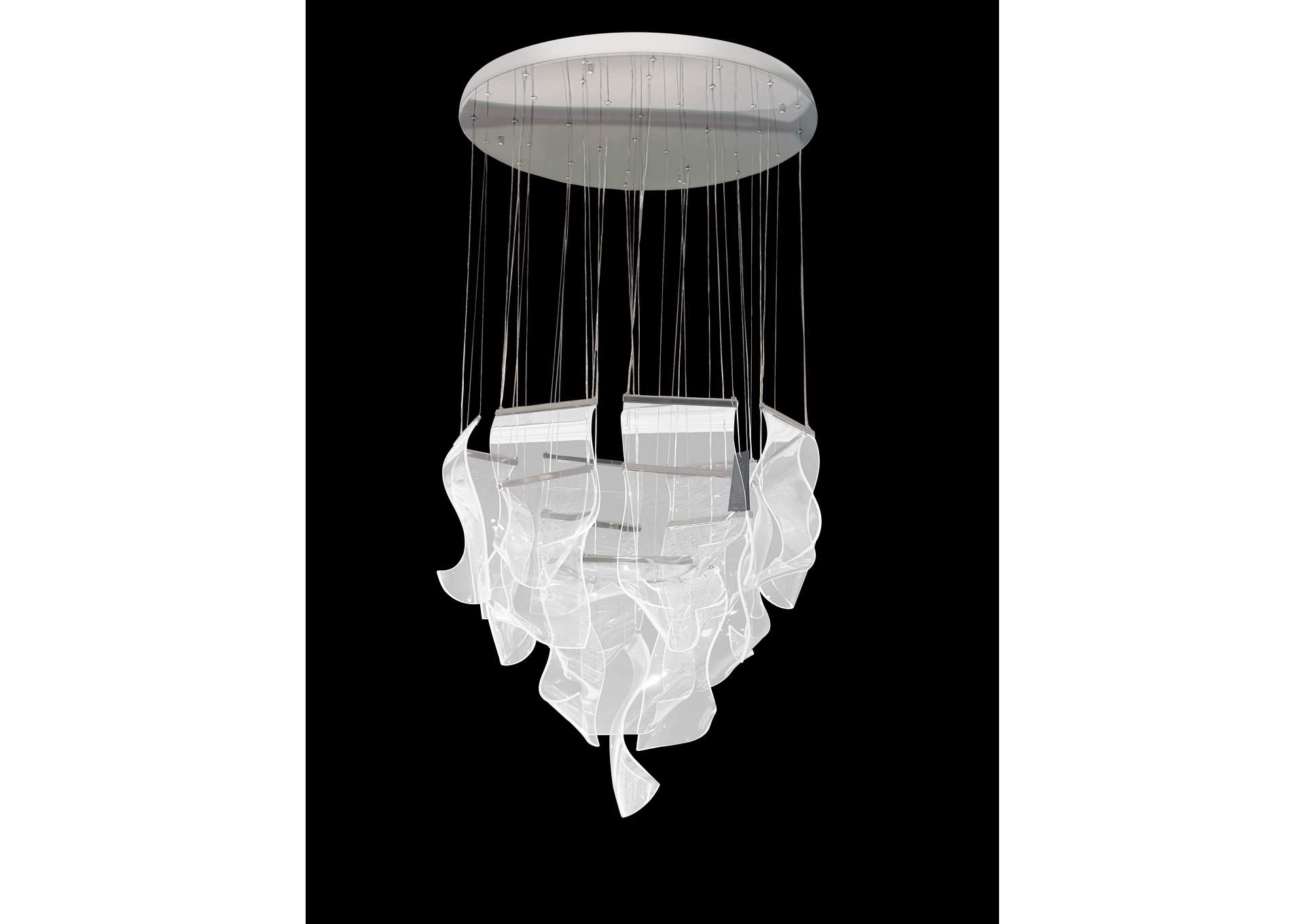 Sheer Waves 1 Eight-Light Round LED Chandelier - Chrome image 4