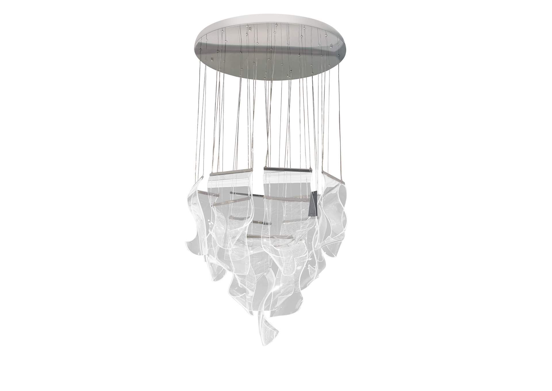 Sheer Waves 1 Eight-Light Round LED Chandelier - Chrome image 5