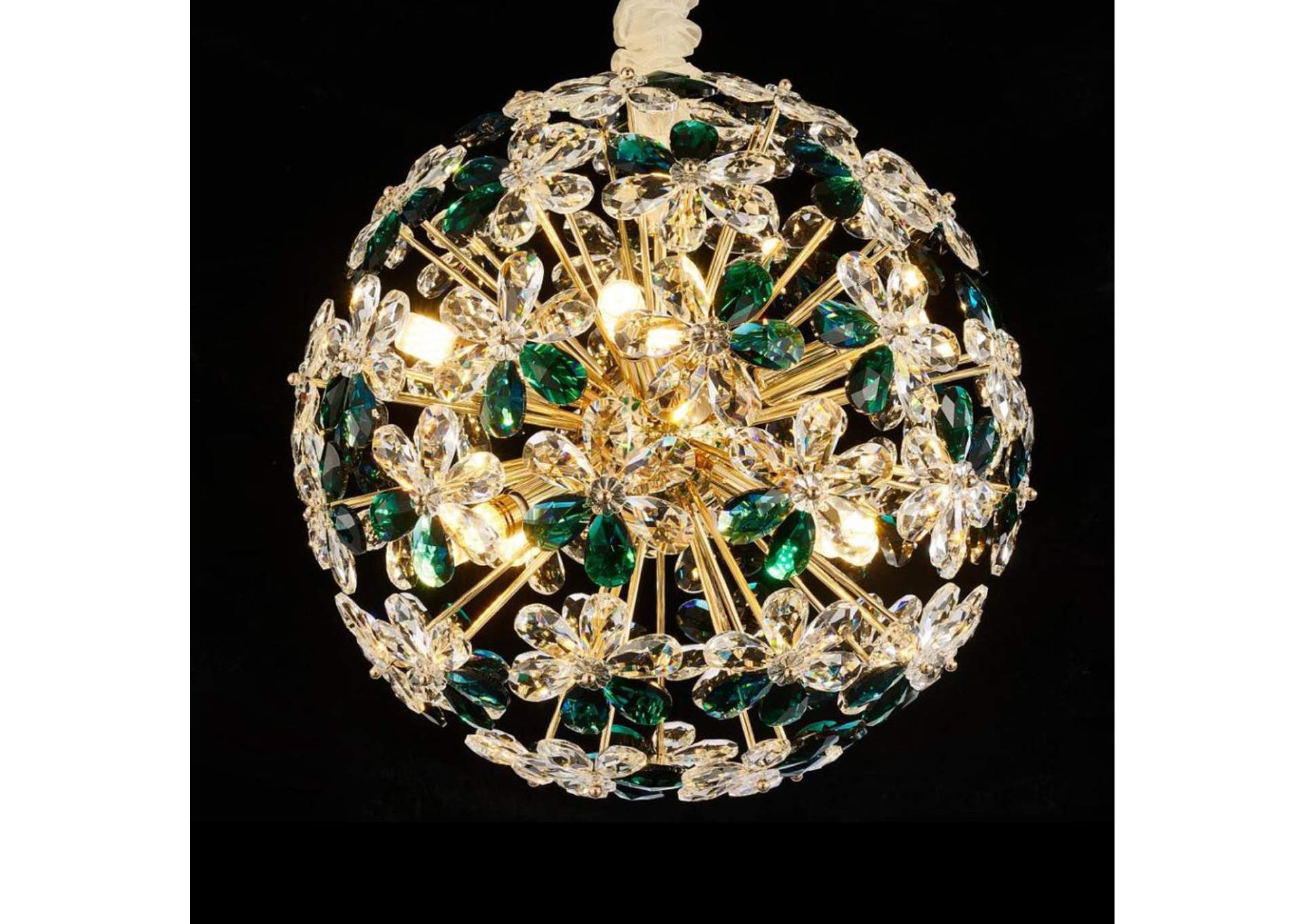 Emerald Bouquet Twelve-Light Round Chandelier image 1