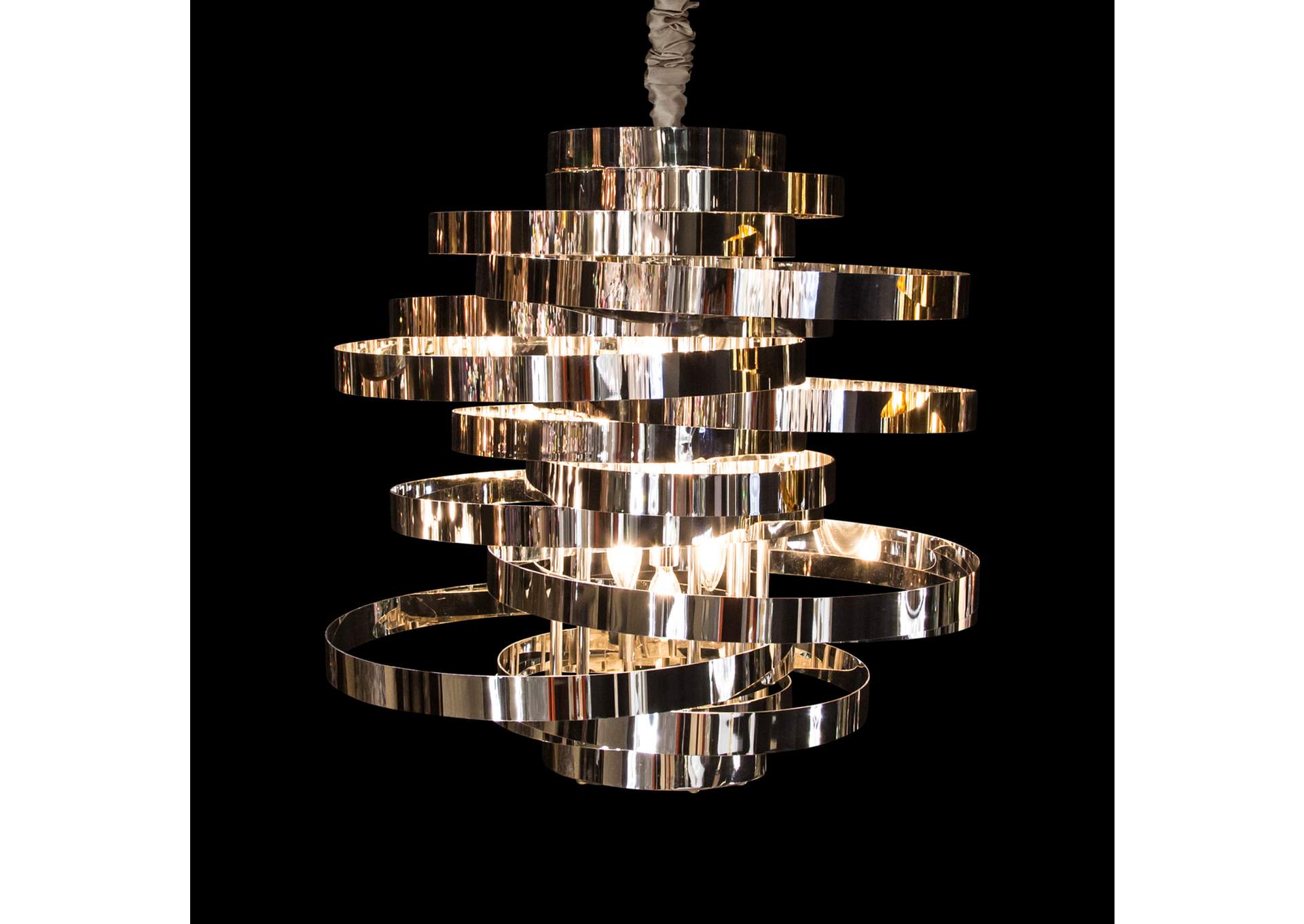 Hemispheres Eight-Light Chandelier Silver image 1