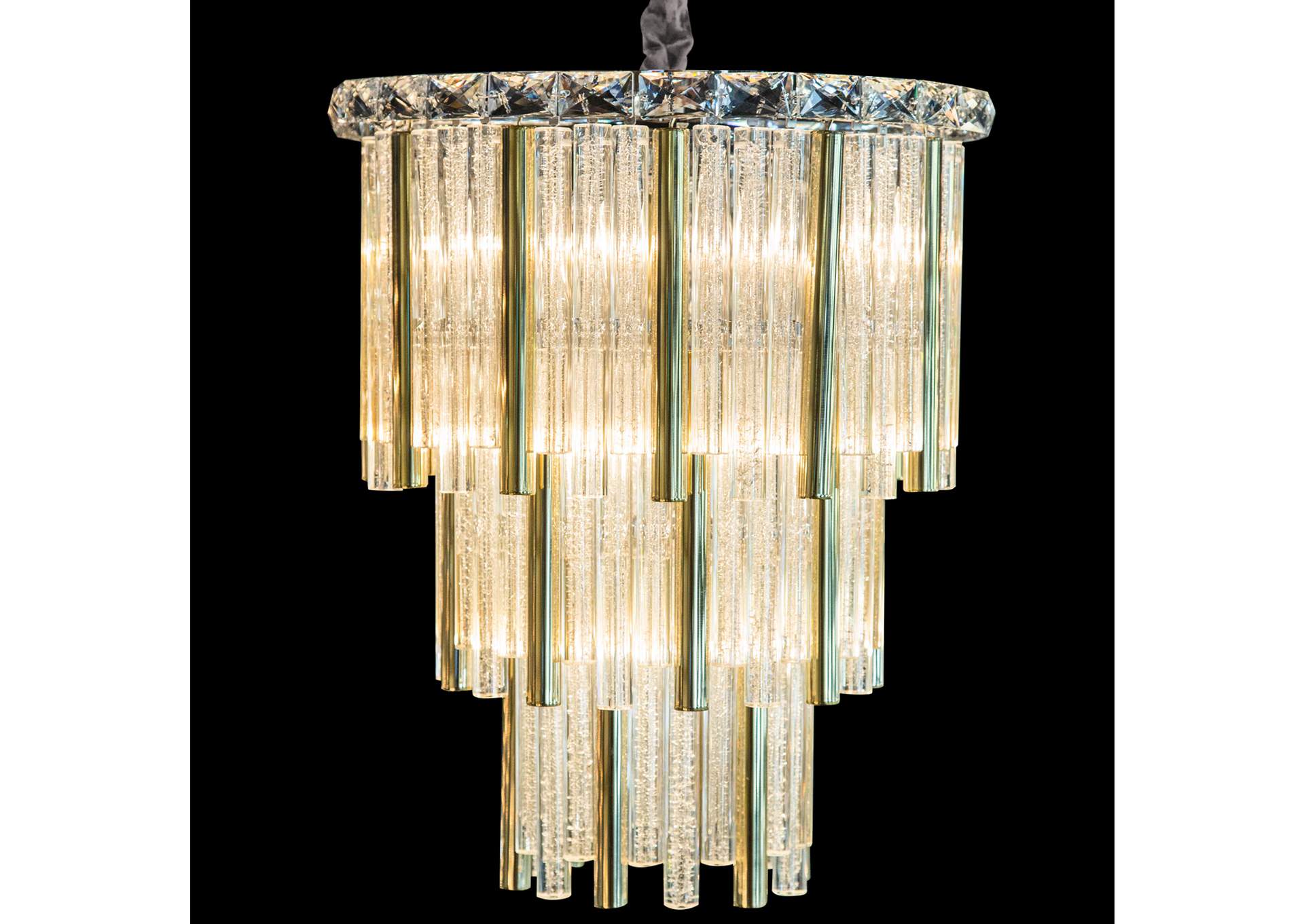 Chimes Ten-Light Chandelier Two-Piece Set Gold