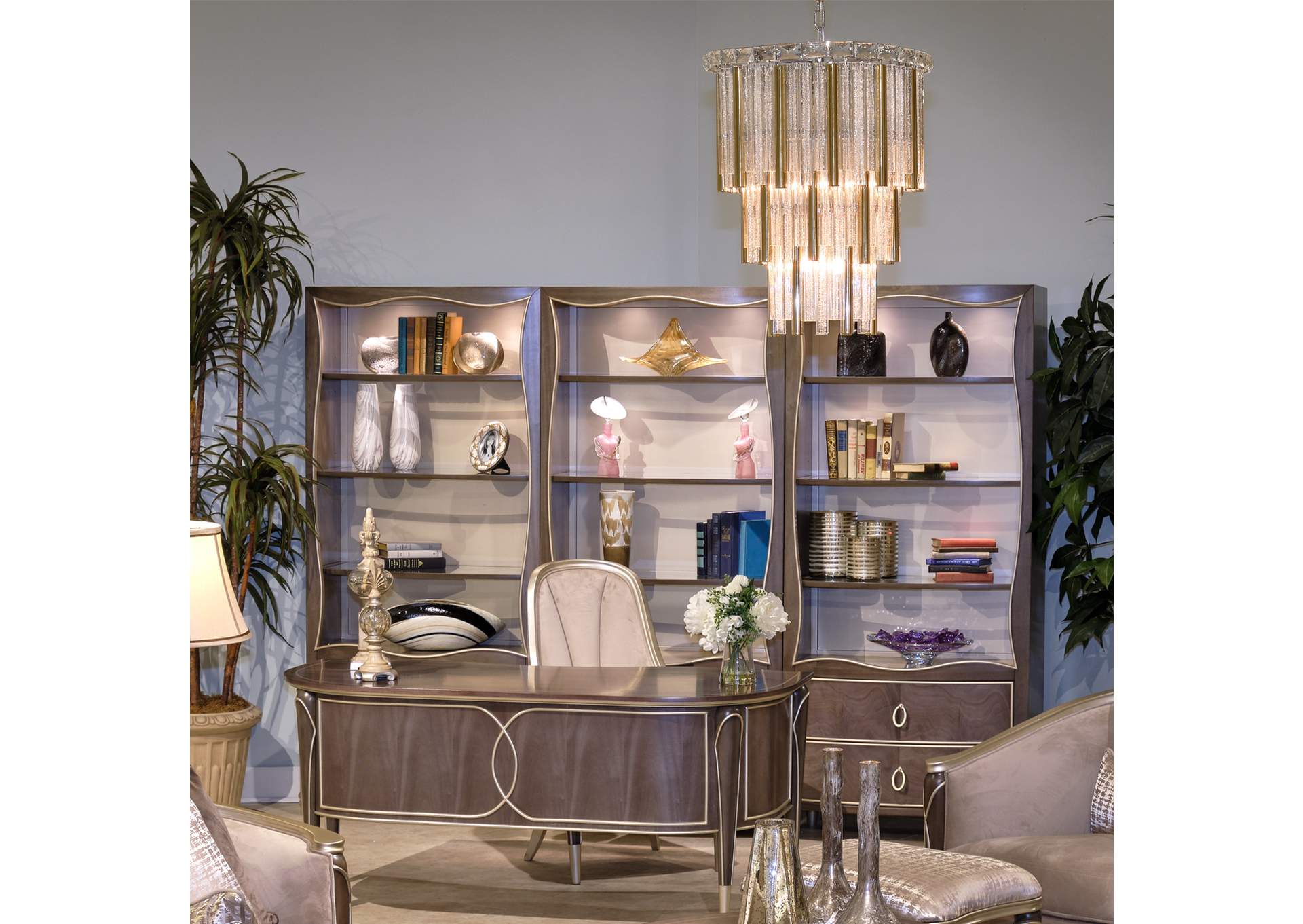 Chimes Ten-Light Chandelier Two-Piece Set Gold image 4