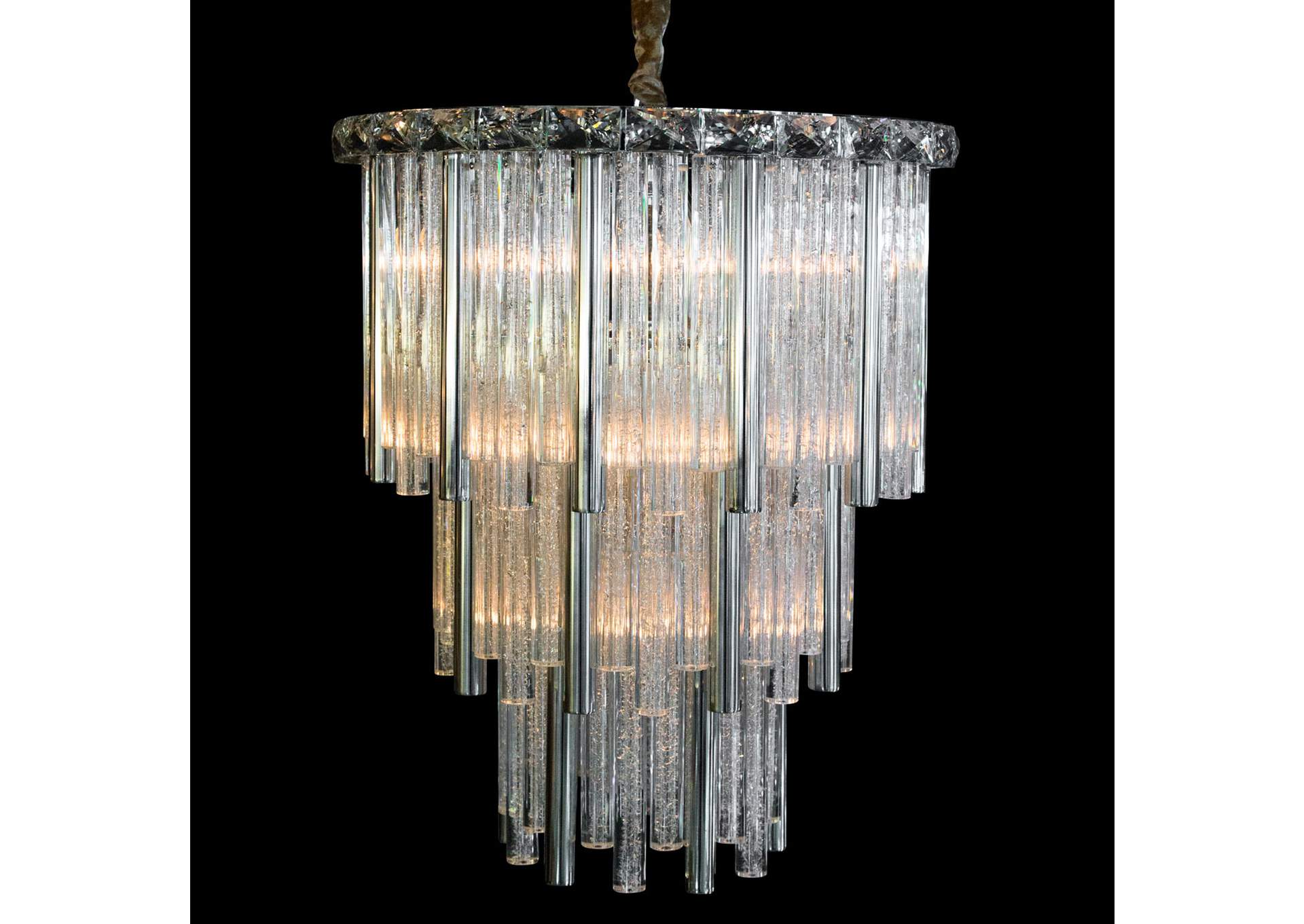 Chimes Ten-Light Chandelier Two-Piece Set Silver