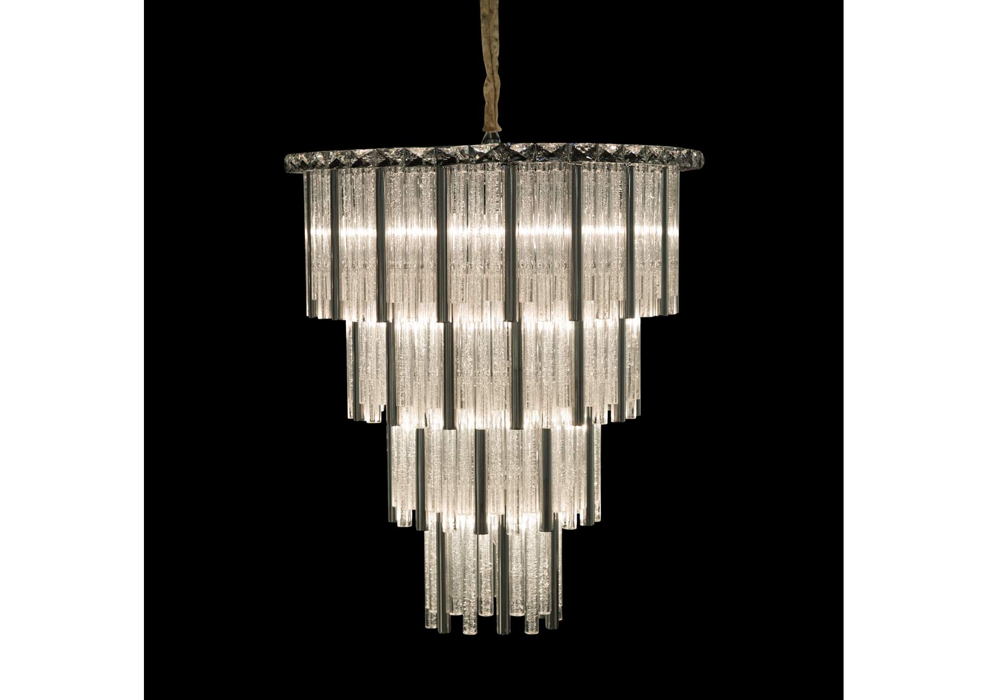 Chimes Fifteen-Light Chandelier Two-Piece Set Silver image 1