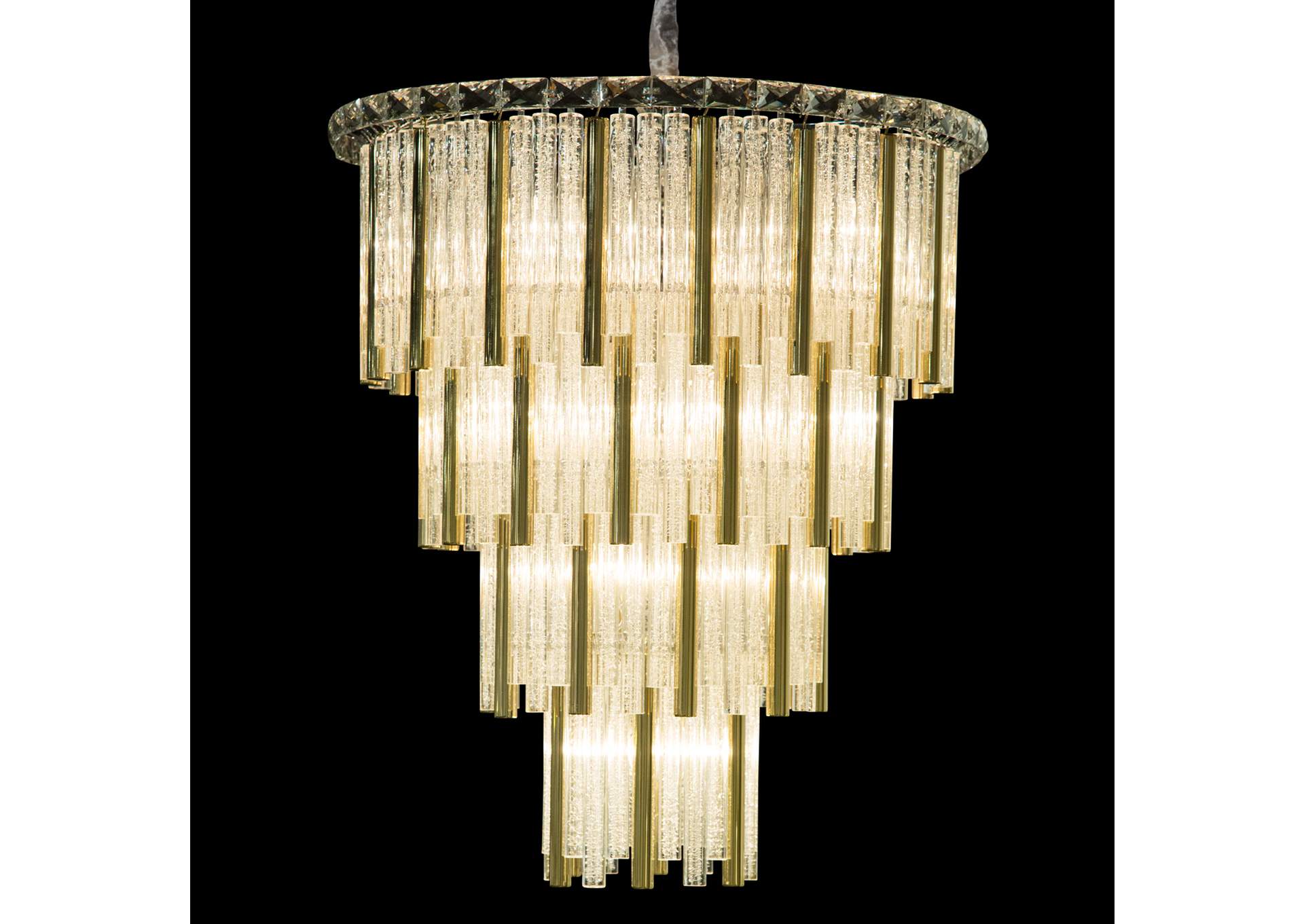 Chimes 1 Eight-Light Chandelier Two-Piece Set Gold image 1