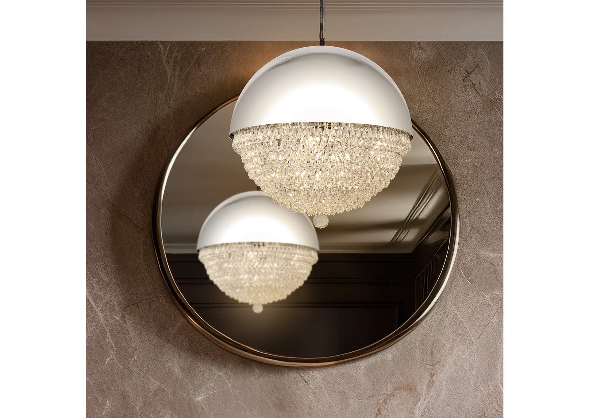 Eclipse Dome LED-Light Chandelier - Silver image 4
