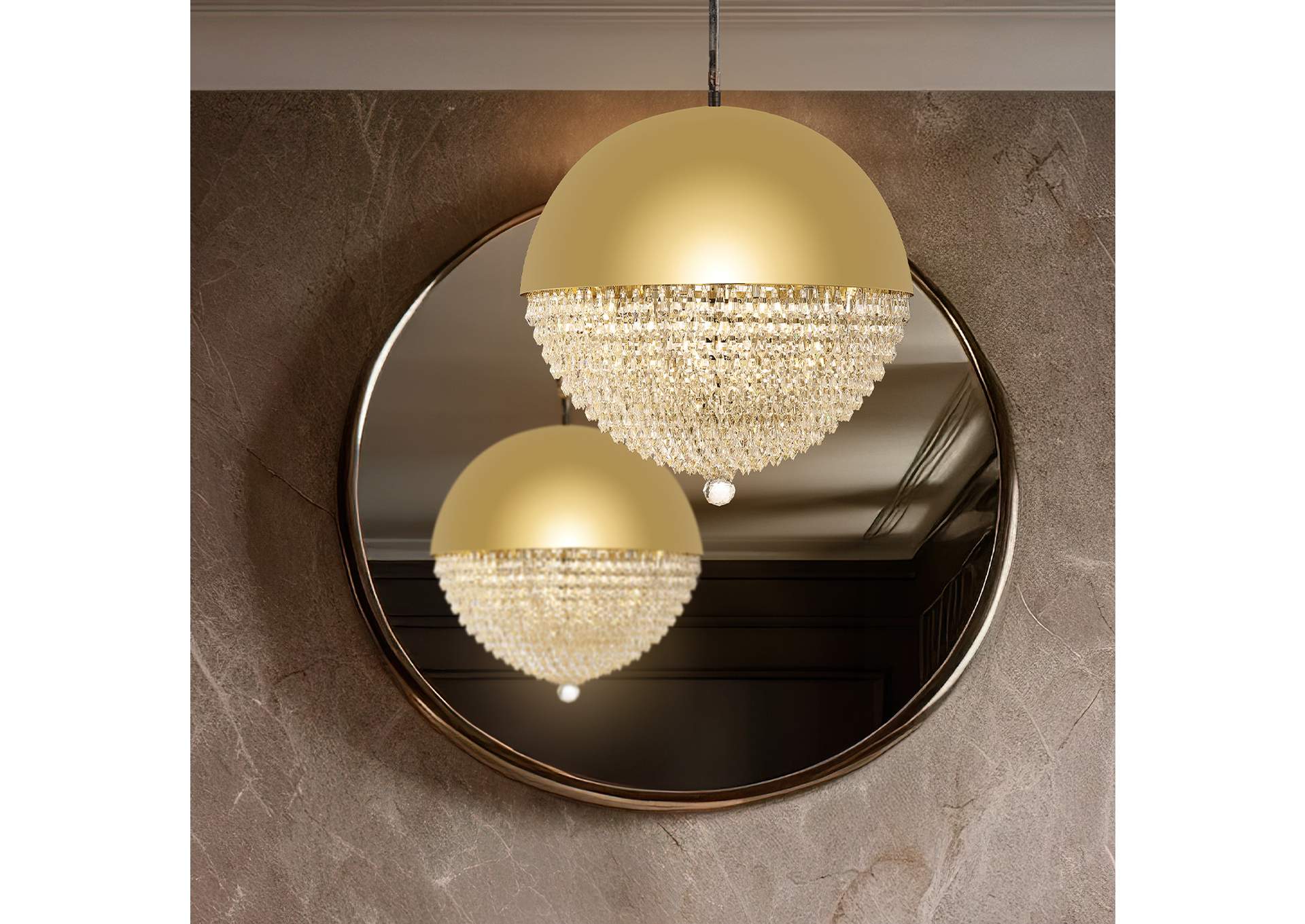 Eclipse Dome LED-Light Chandelier - Gold image 4