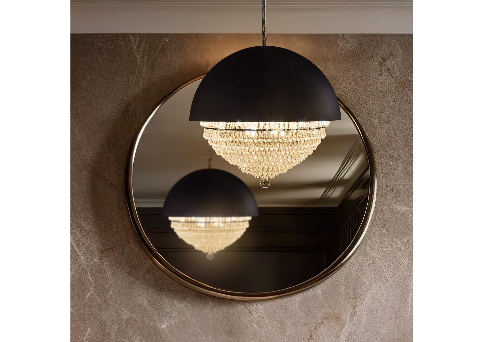 Eclipse Dome LED-Light Chandelier - Black image 4